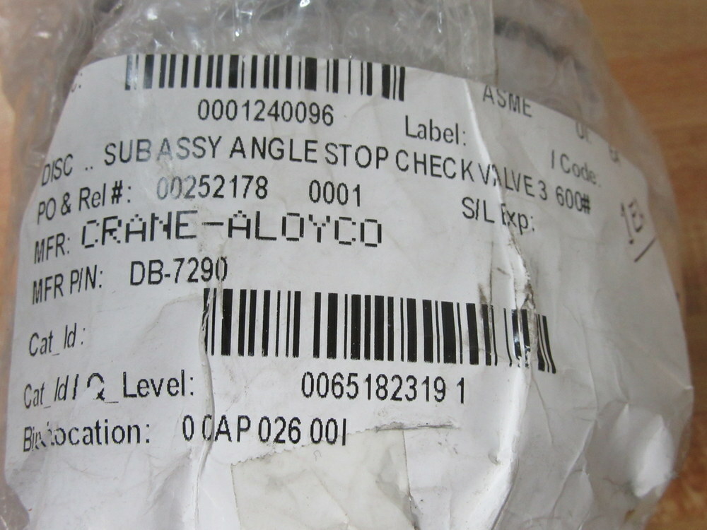 Crane-Aloyco DB-7290 Sub Assy Angle Stop DB7290
