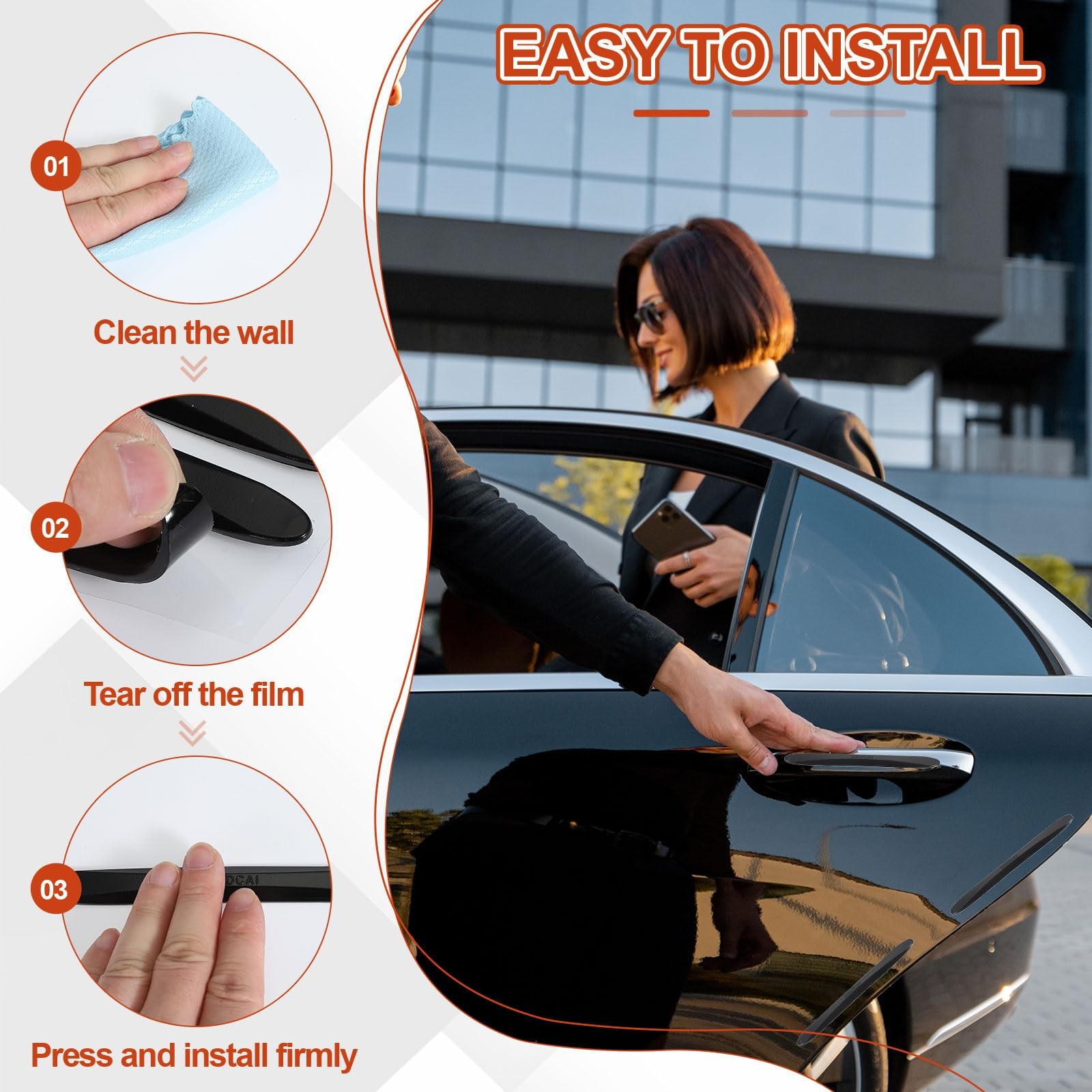 Bumper Guard Strip, 4 Pcs Anti-Collision Patch Anti-Scratch Rear Bumper Prote…