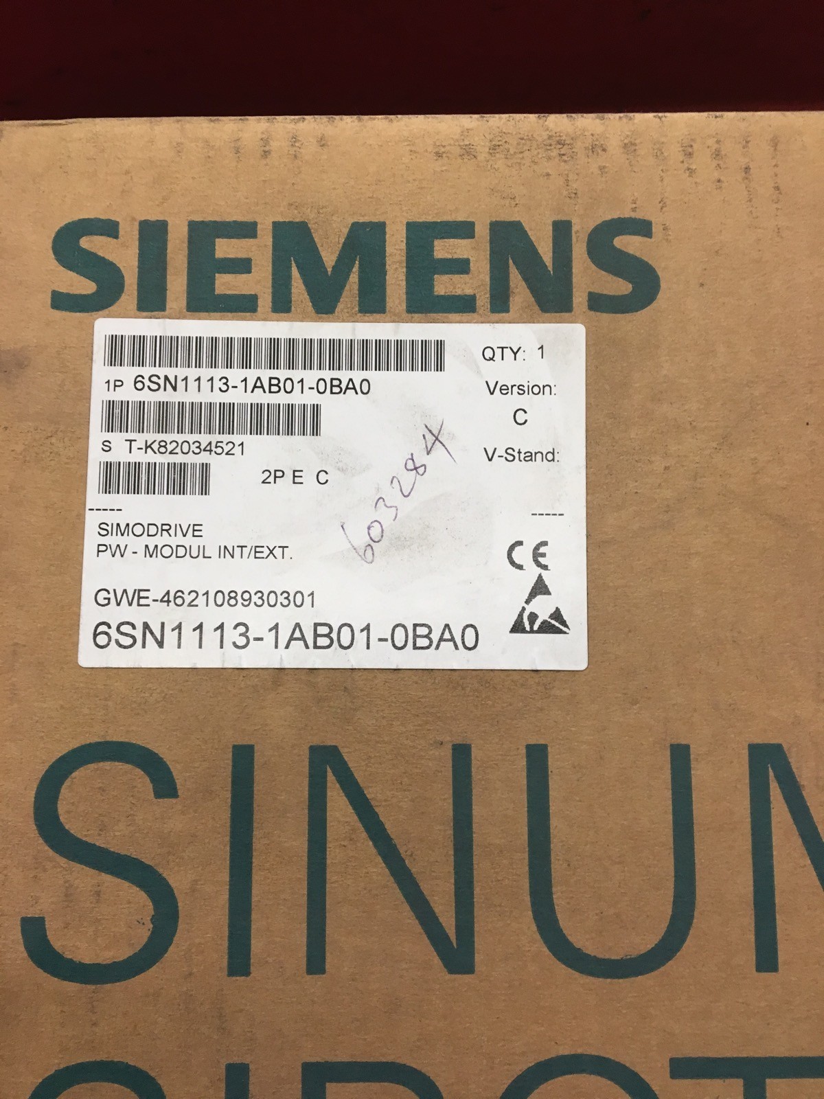 SIEMENS 6SN1113-1AB01-0BA0 DRIVE MODULE VERSION C