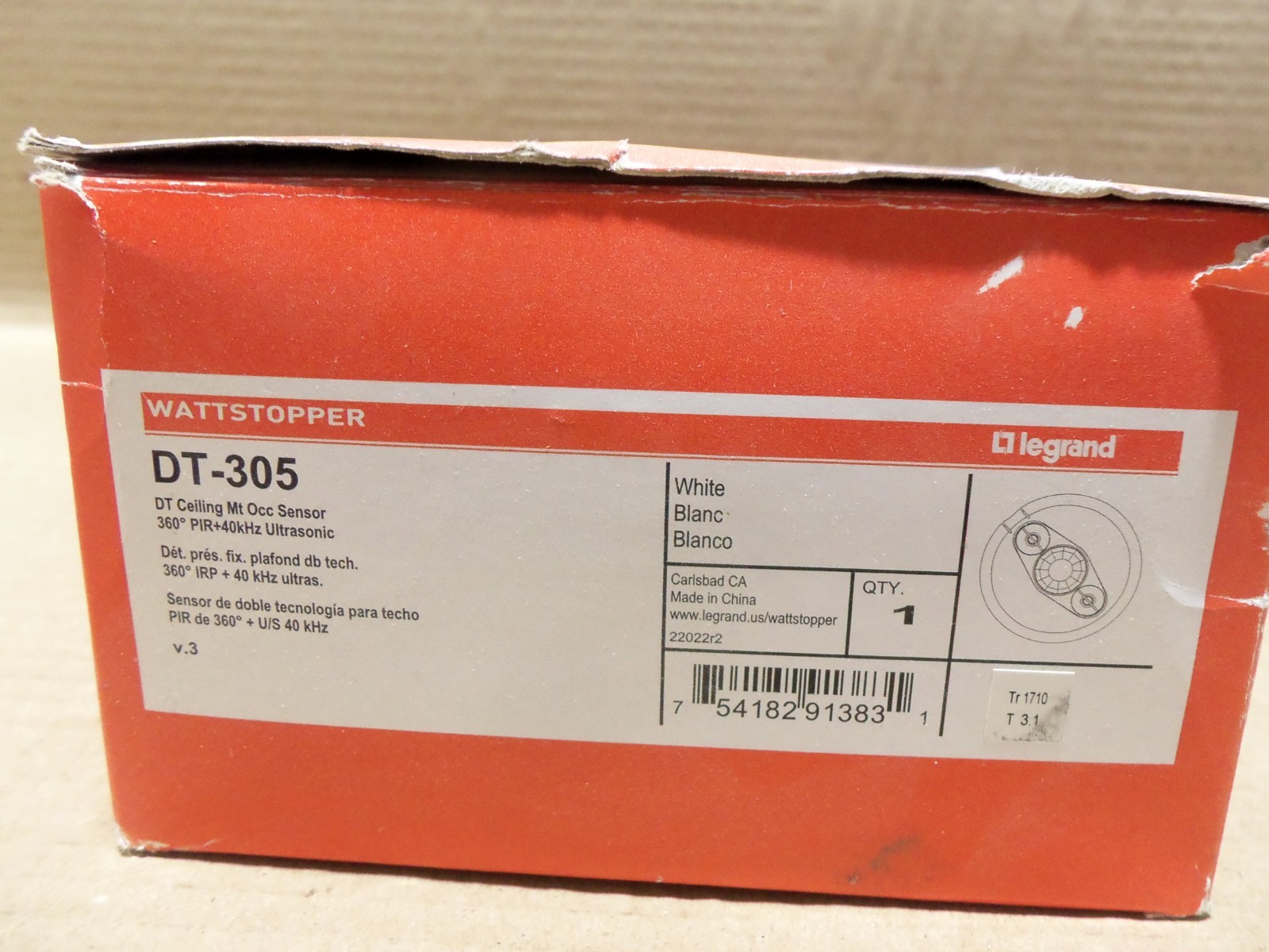 New Legrand/Wattstopper DT-305 DT Ceiling Mount Occupancy Sensor