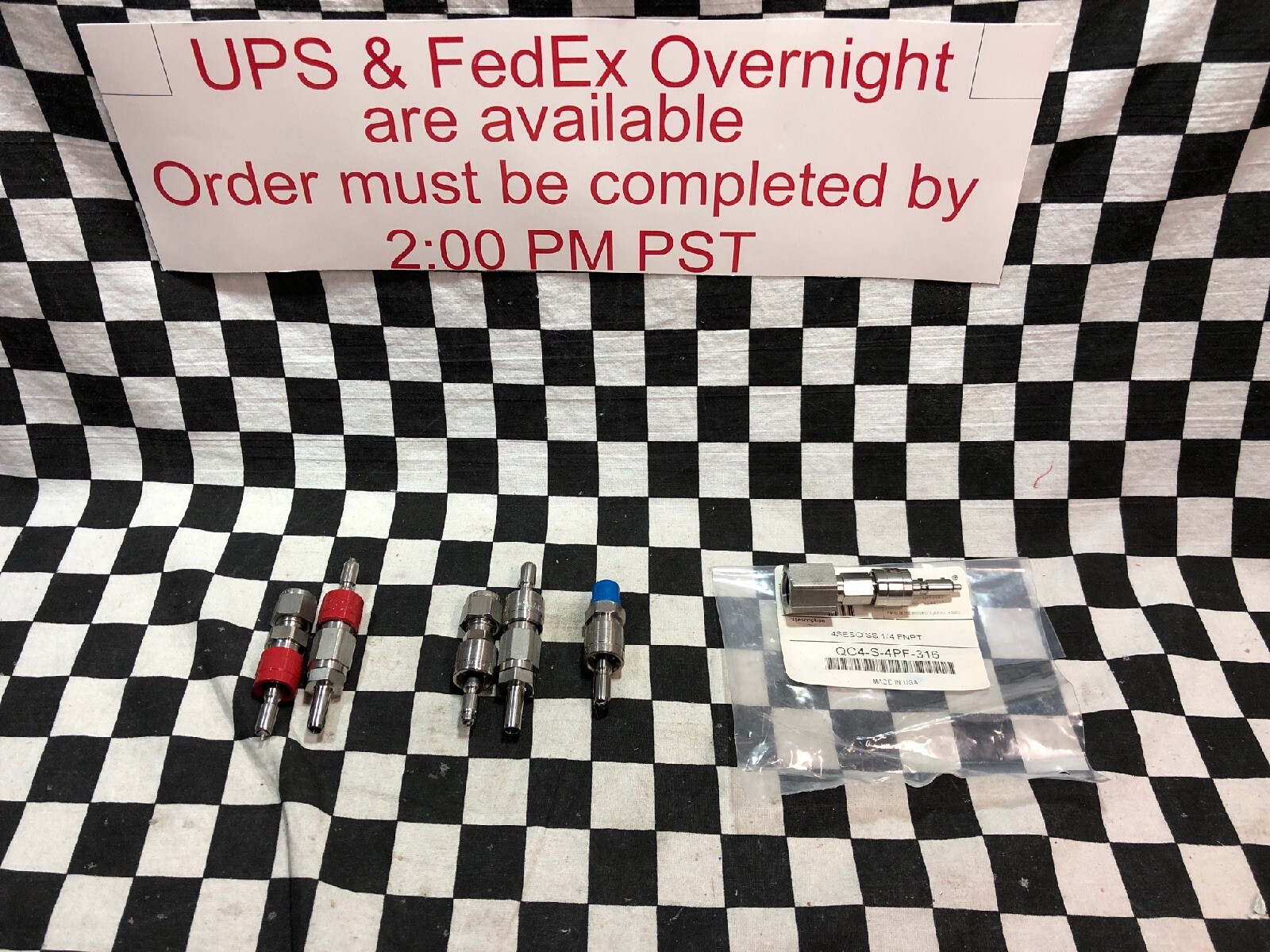 Lot Of 6 SWAGELOK/FLOLOK QUICK CONNECT SS-QC4-S-400, SS-QC4-D-400, #K36C