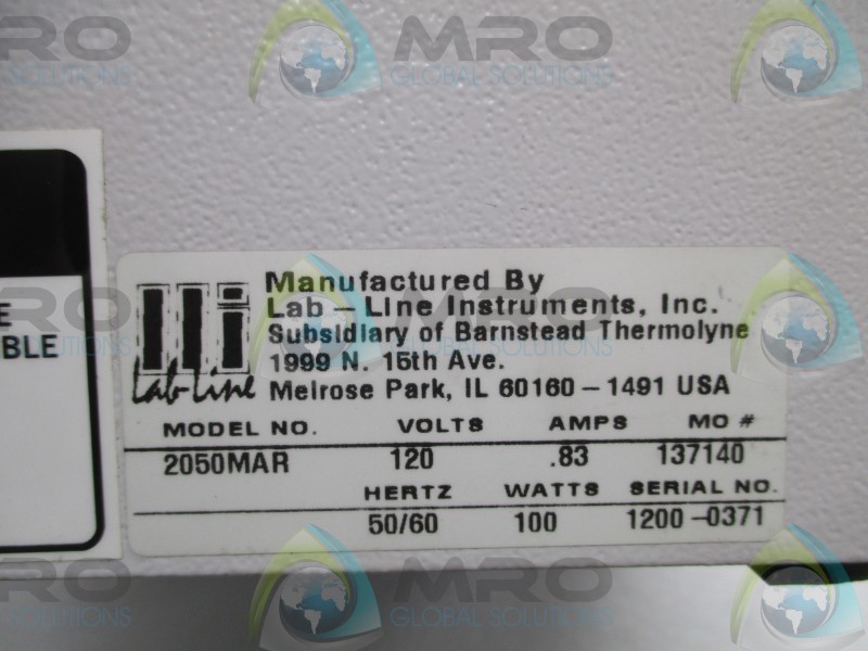 LAB LINE INSTRUMENTS 9800 2050MAR PRE HEATER ASSEMBLY UNMP