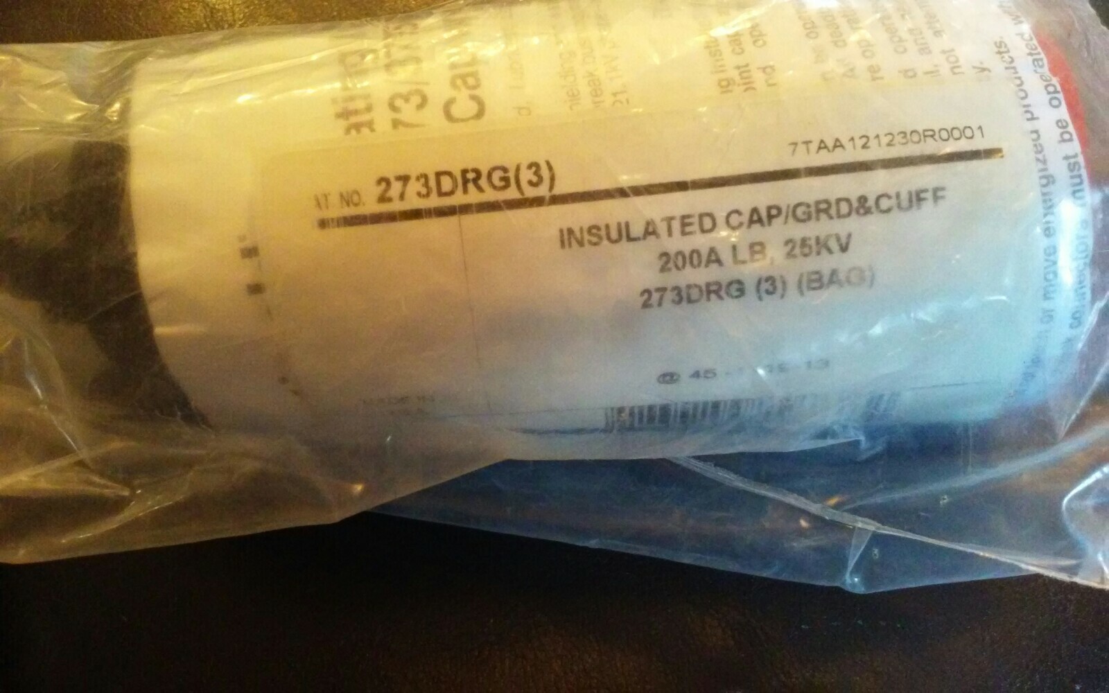 Elastimold Insulated Cap w/ Ground Lead 273DRG3BG / 273DRG 3 Bag NEW