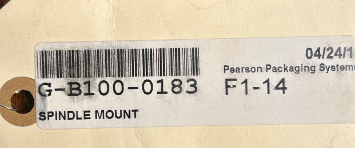 Pearson Packaging Systems Spindle Mount #G-B100-0183, NEW