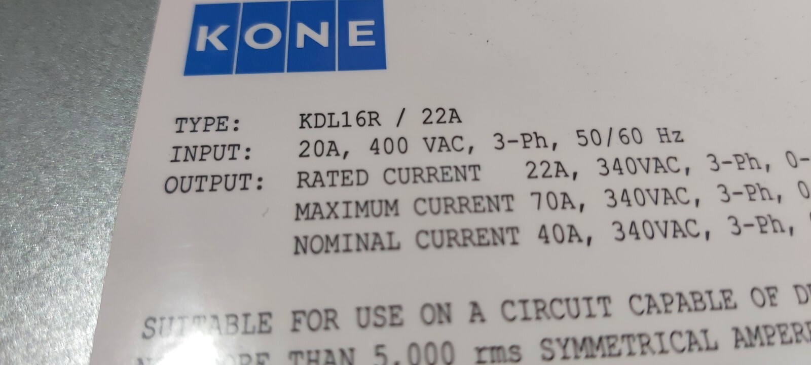 KONE KDL16R/20A Frequency Converter KM968094G04 Make Offers! UPS Shipping!