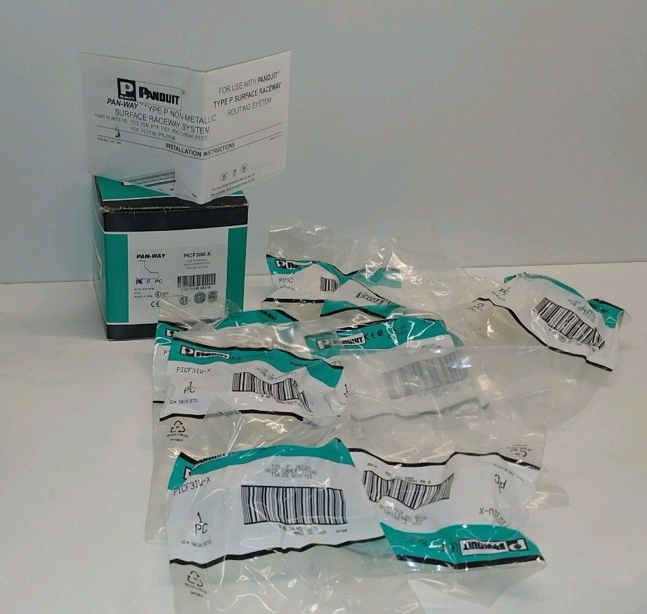 BOX OF 8 NEW OLD STOCK! PANDUIT PD3 POWER RATED INSIDE CORNER FITTINGS PICF3IW-X