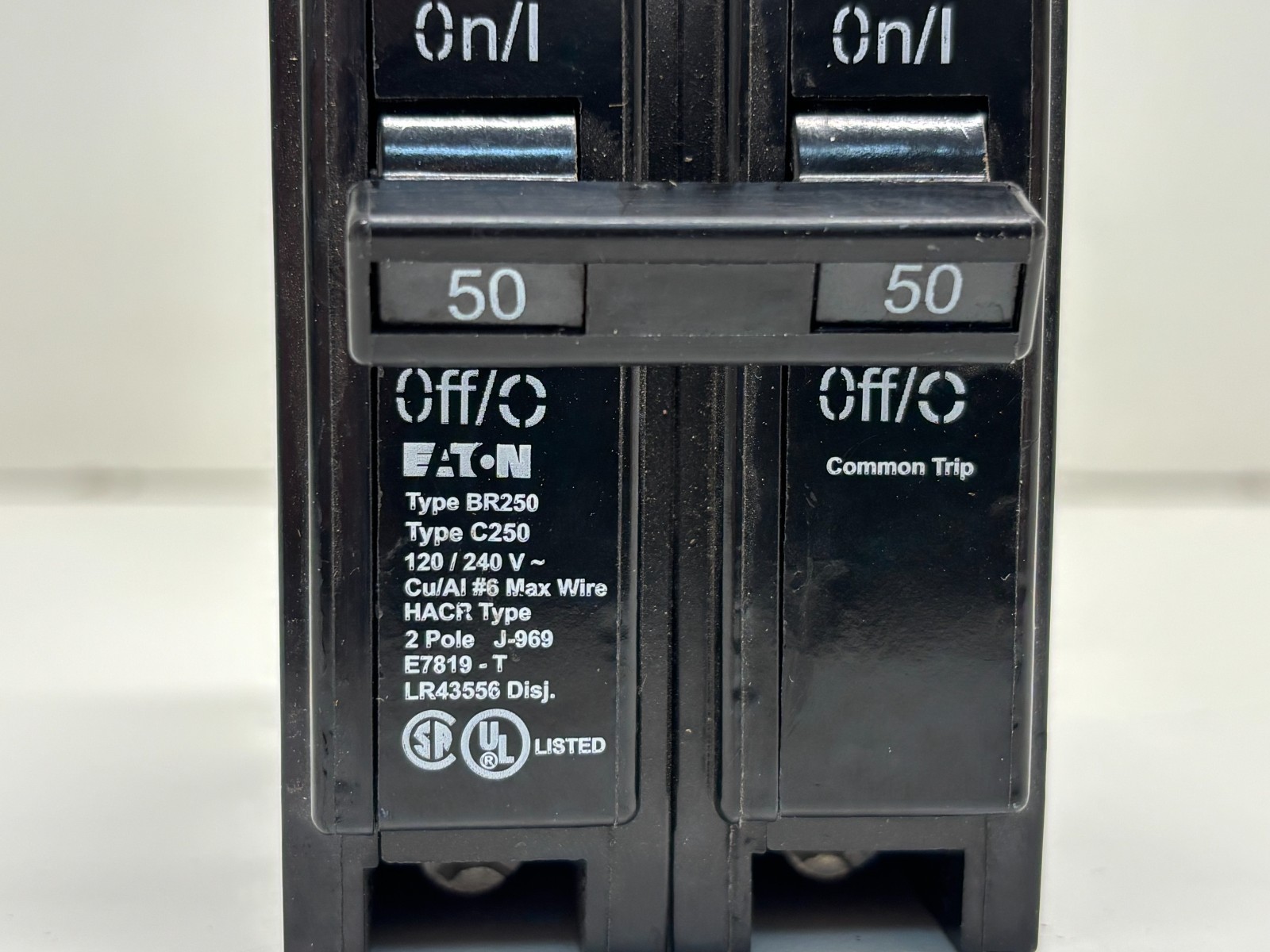 GOOD USED! EATON 50A 2-POLE MINATURE CIRCUIT BREAKER BR250