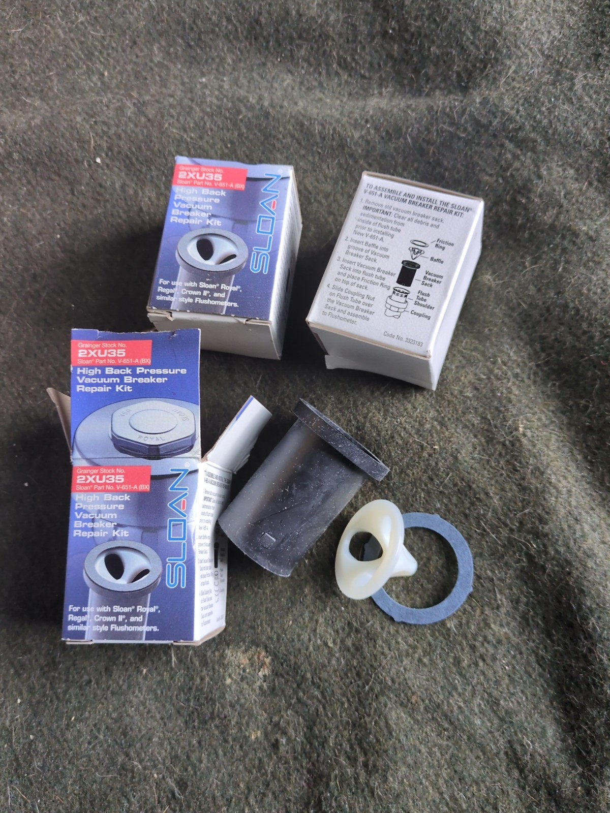 “LOT OF 3” NEW Sloan 2XU35 High Back Pressure Vacuum Breaker Repair Kits