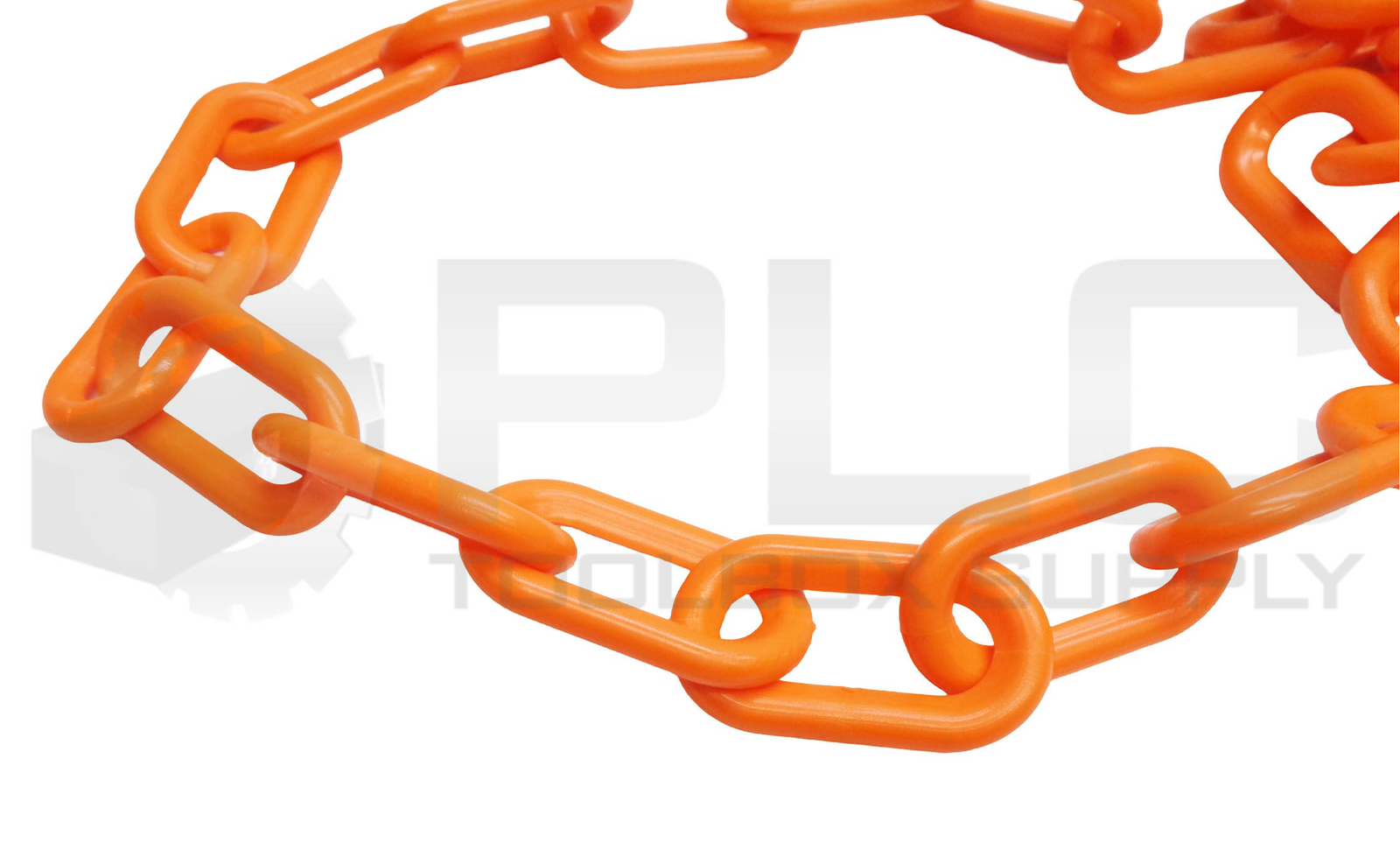 NEW PLASTIC SAFETY CHAIN LINKS 105′ ORANGE W/ 10 50312-10 S-HOOKS