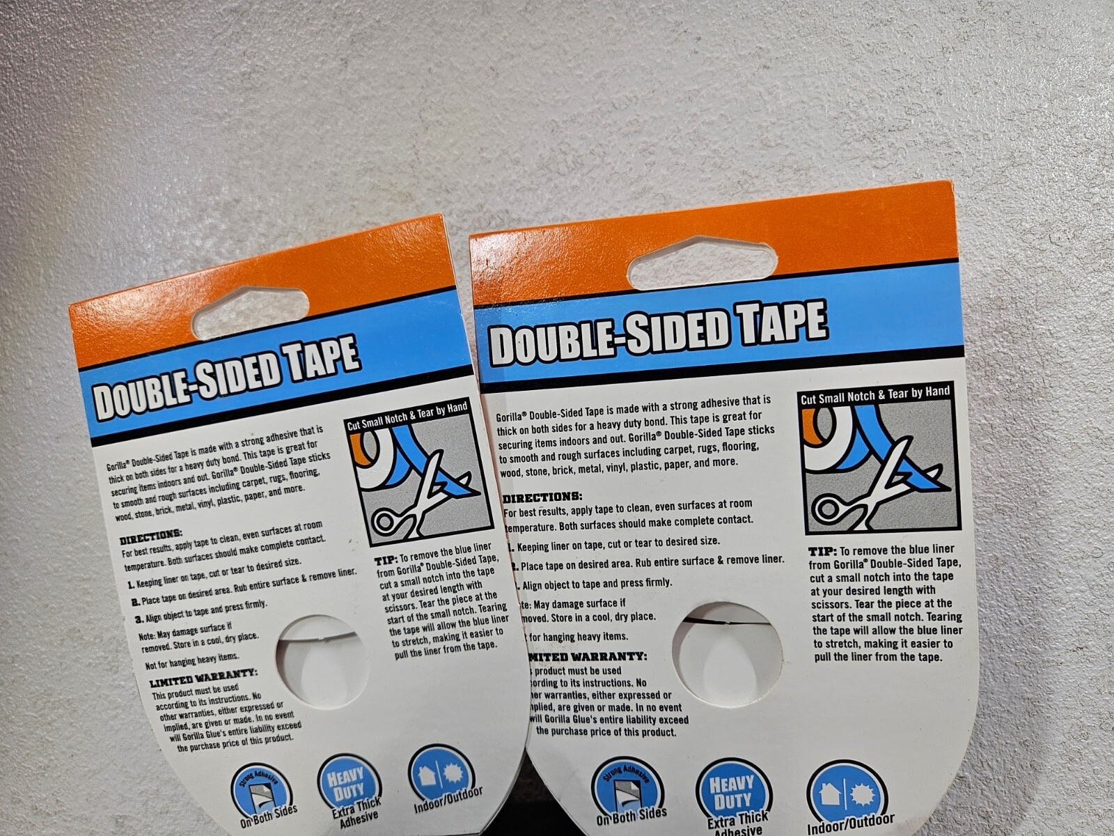 Gorilla Double-Sided Tape, 1.41″ x 8 yd, Gray | 2 PACK – NEW – FAST SHIP!💨✅