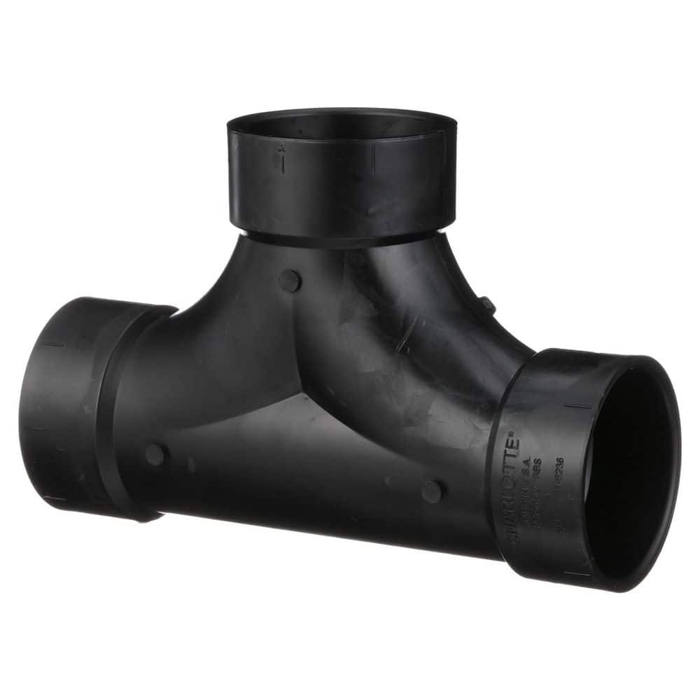 Charlotte Pipe 3 in. ABS DWV Hub x Hub x Hub 2-Way Cleanout