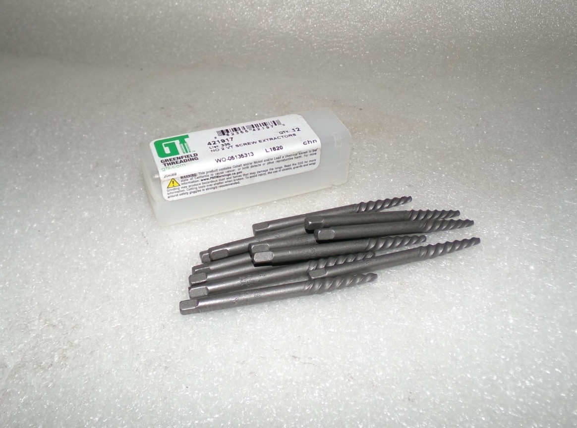 Greenfield Threading 421917 #2 VT Screw Extractors for 1/4″ to 5/16″ LOT OF 12