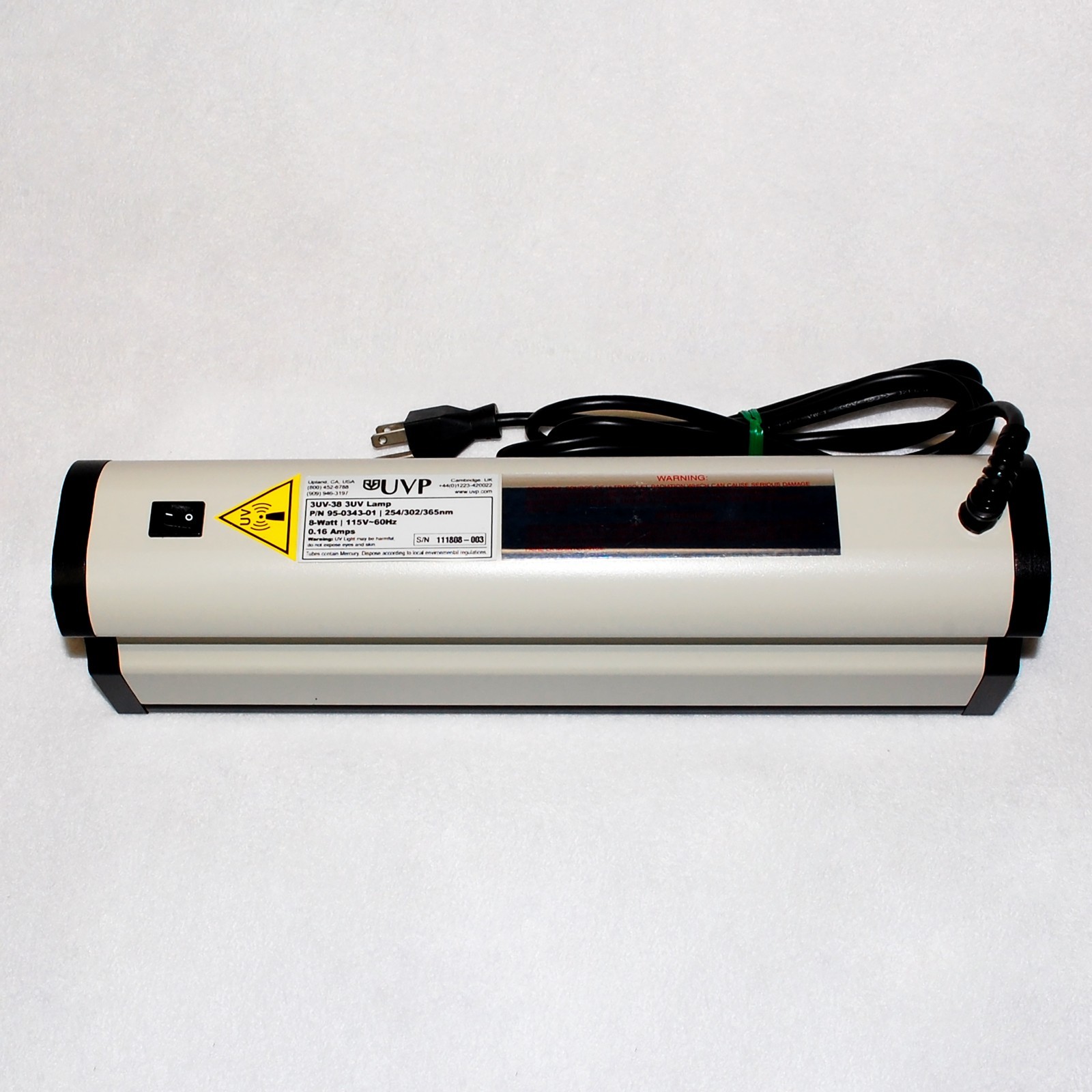 UVP 3UV Ultraviolet Lamp – 3UV-38 (#95-0343-01) New in Box. 8 watt model 115VAC