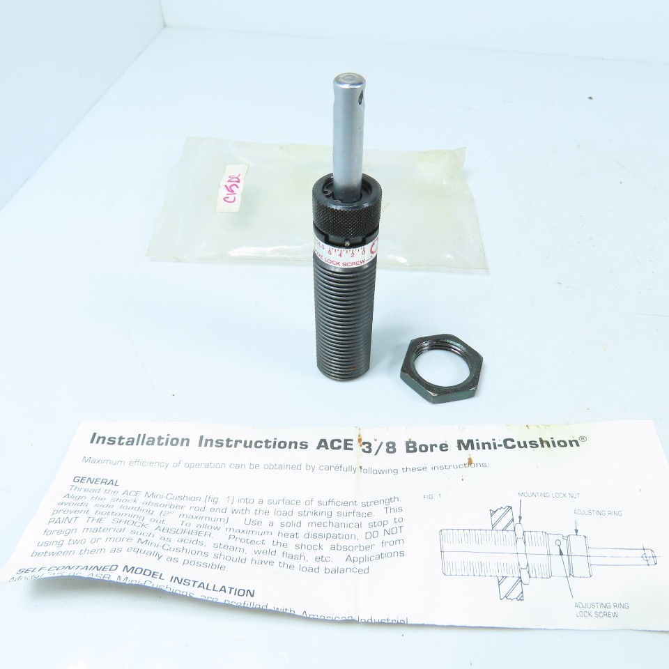 ACE Controls AS 3/8×1 Miniature Adjustable Shock Absorber 3/8″ Bore 1″ Stroke