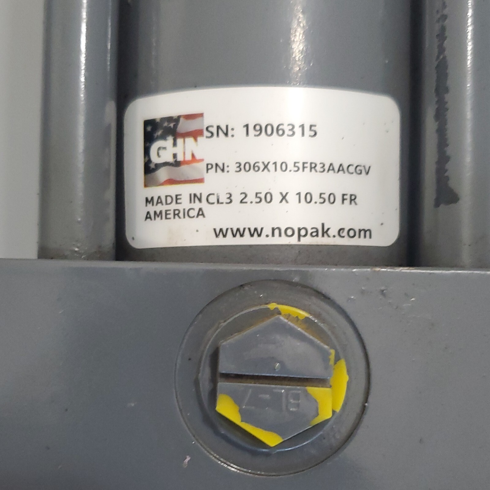 *NEW* GHN Nopak 306X10.5FR3AACGV Hydraulic Cylinder 2.5×10.50 FR + Warranty!