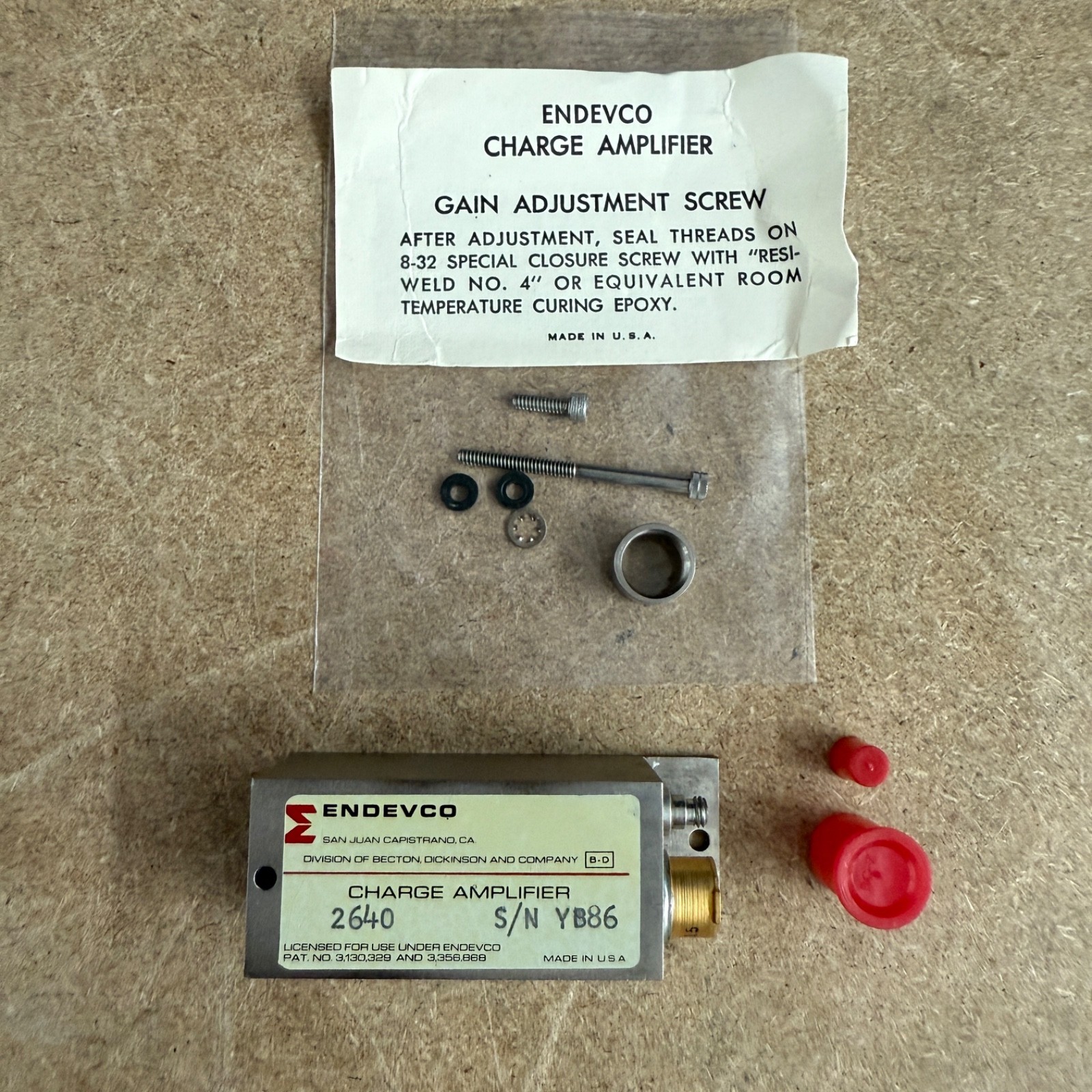 Endevco Charge Amplifier 2640 New NOS Vintage Becton Dickinson Test Equipment