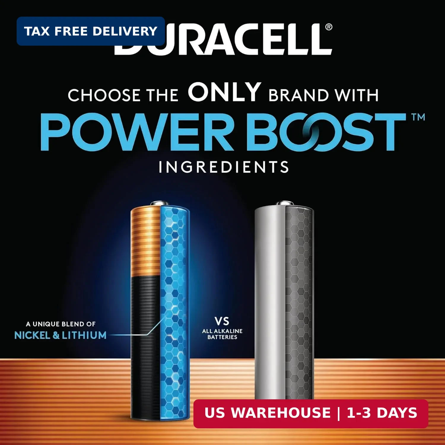 Duracell Coppertop Double AA Batteries with Power Boost Ingredients, 4 Count (Pa