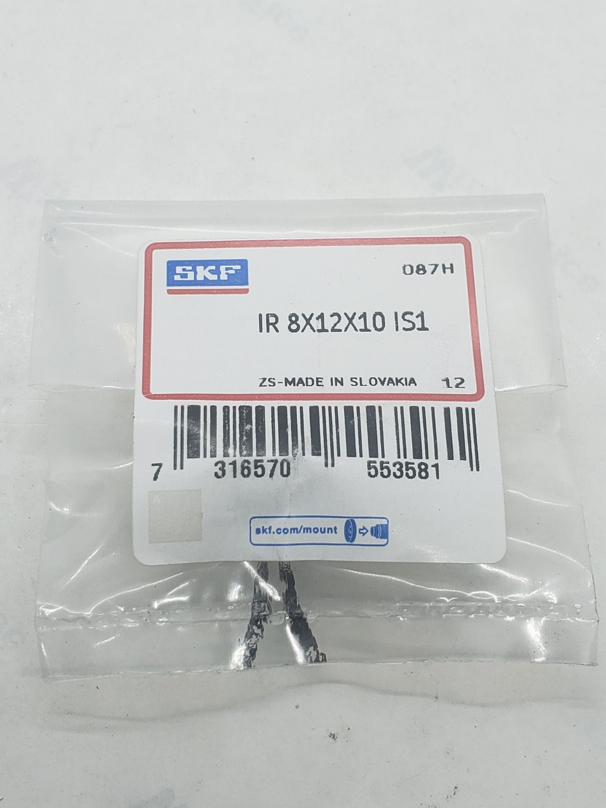 SKF IR 8X12X10 IS1 INNER RING FOR NEEDLE ROLLER BEARING 8x12x10mm, NIB