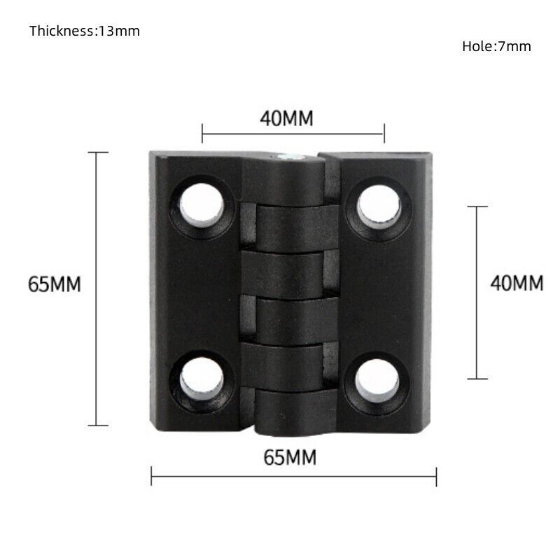 2Pcs 65mm X 65mm Cabinet Door Plastic Ball Bearing Hinge Black