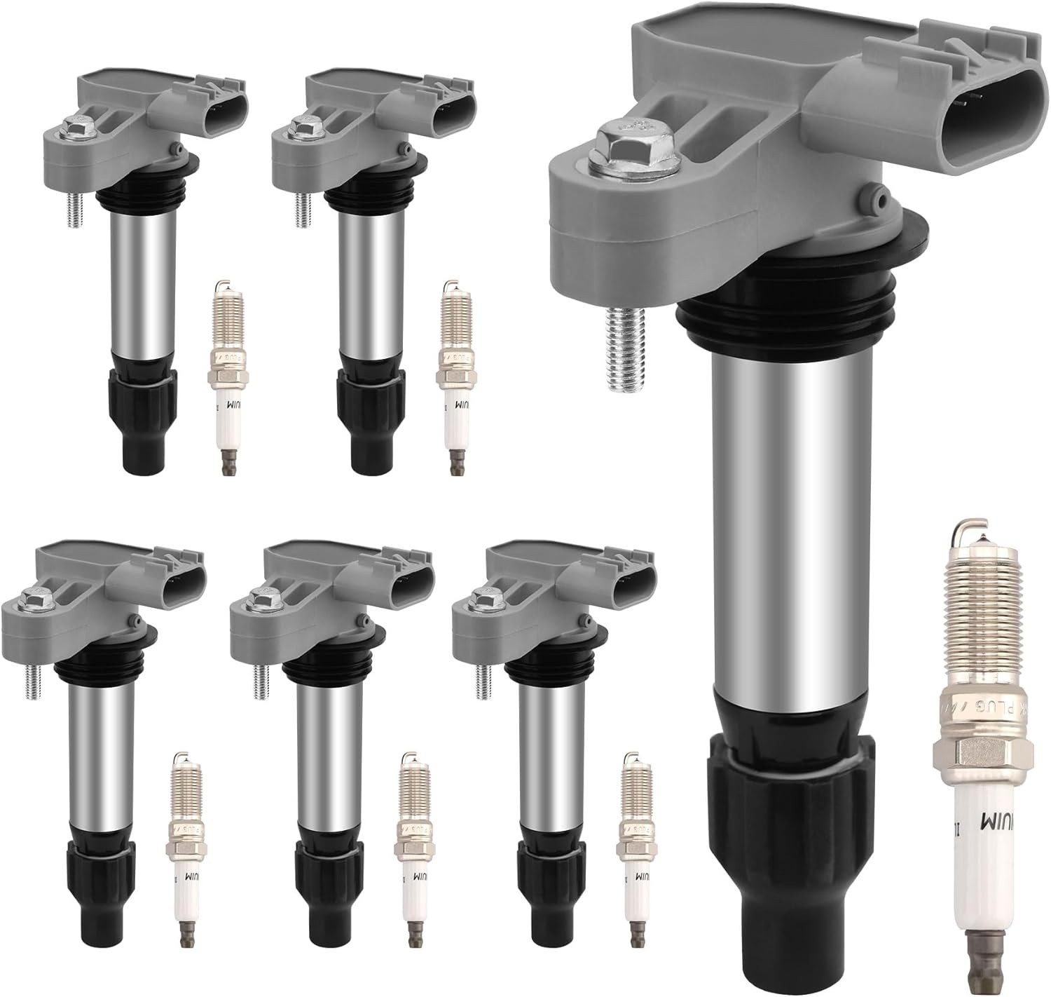HQPASFY Ignition Coil Pack & Iridium Spark Plugs Set of 6 Compatible with Buick