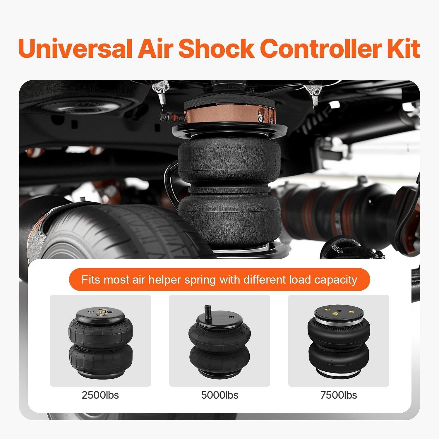 Air Shock Controller Kit, 12V 100PSI On Board Air Compressor System, Air Ride S
