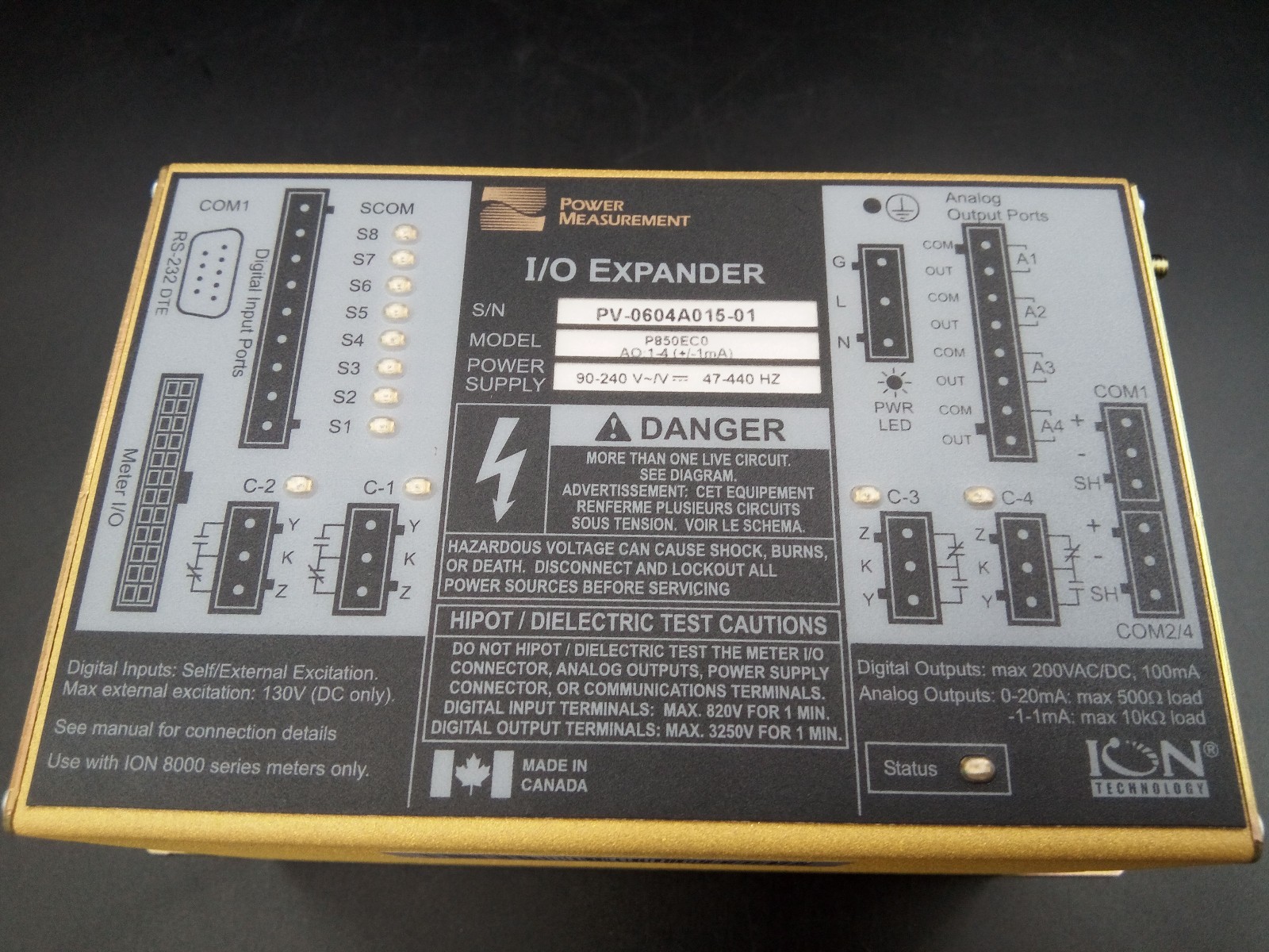 Power Measurement ION (Schneider Electric) P850EC0 I/O Expander NOS