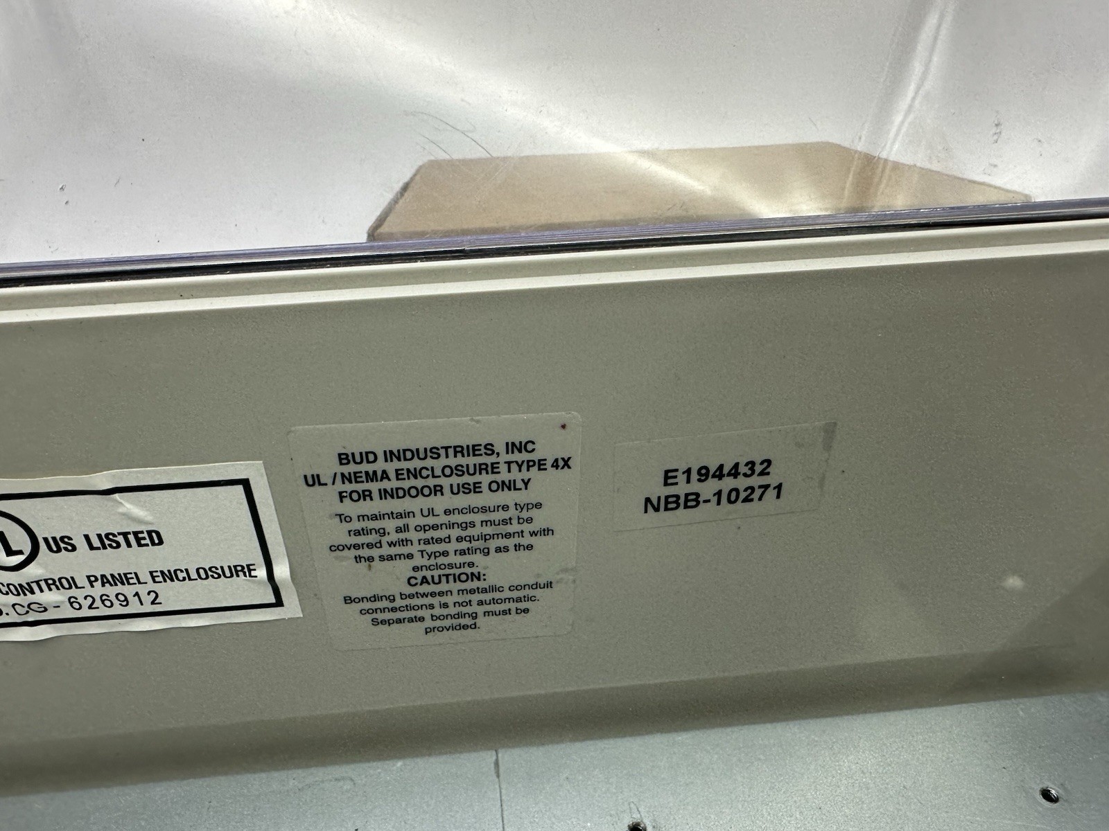 Bud Industries NBB-10273 Light Gray Style B Plastic Indoor Box with Clear Door