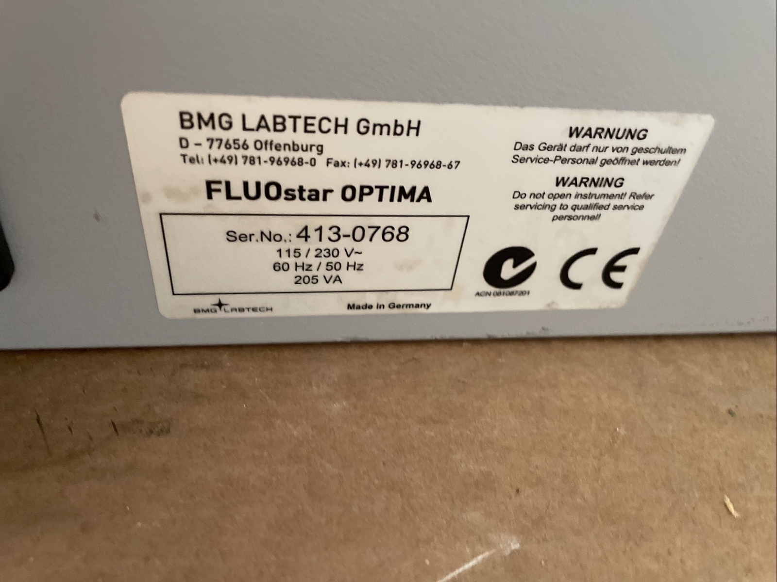 BMG LABTECH BMG LABTECH FLUOSTAR OPTIMA MICROPLATE READER