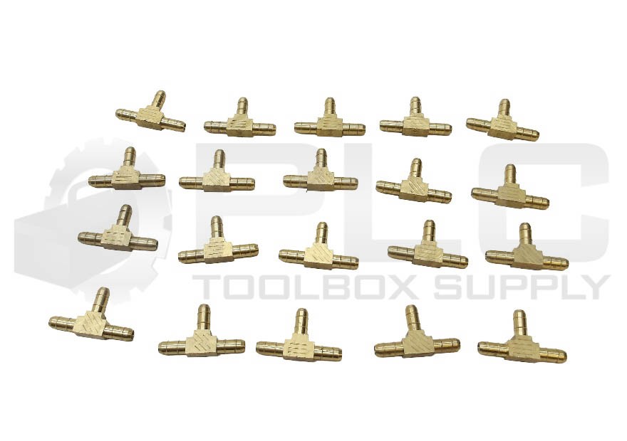 LOT OF 20 NEW PARKER 1/8″ BARBED UNION TEE BRASS