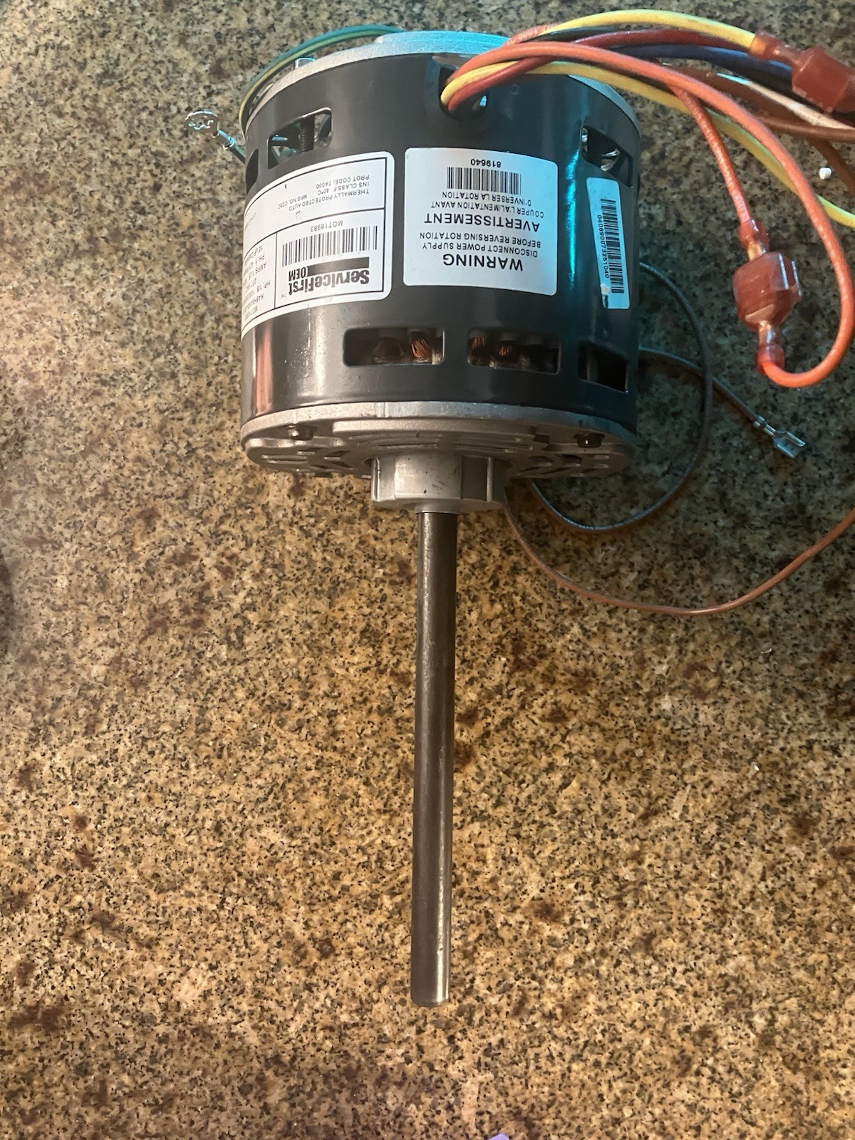 Trane MOT18983 277v1ph 1/8hp 1050rpm 3spd Motor