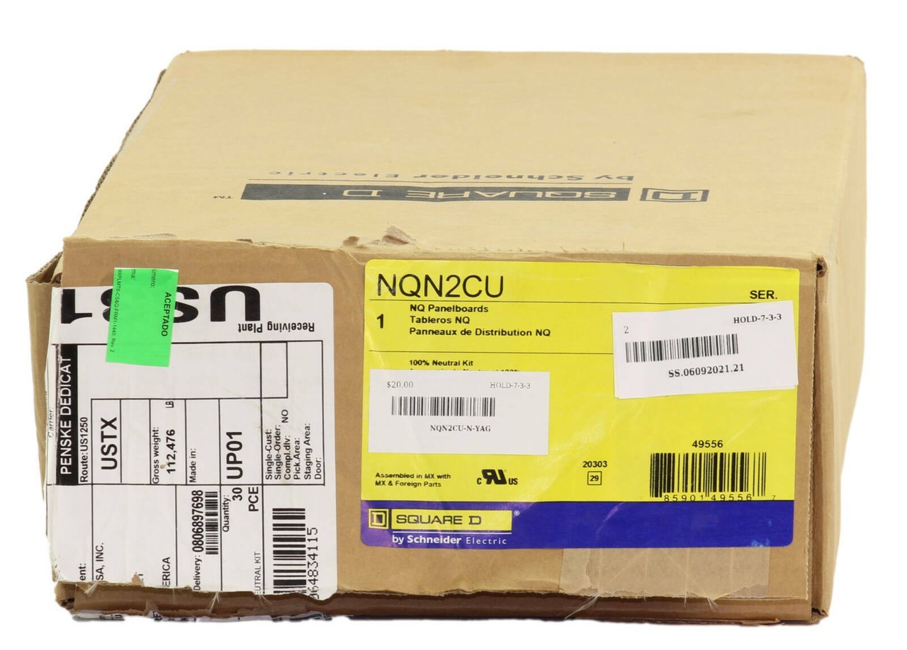 Square D NQN2CU 225A Copper Neutral Kit | 100% Rated | NQ Series