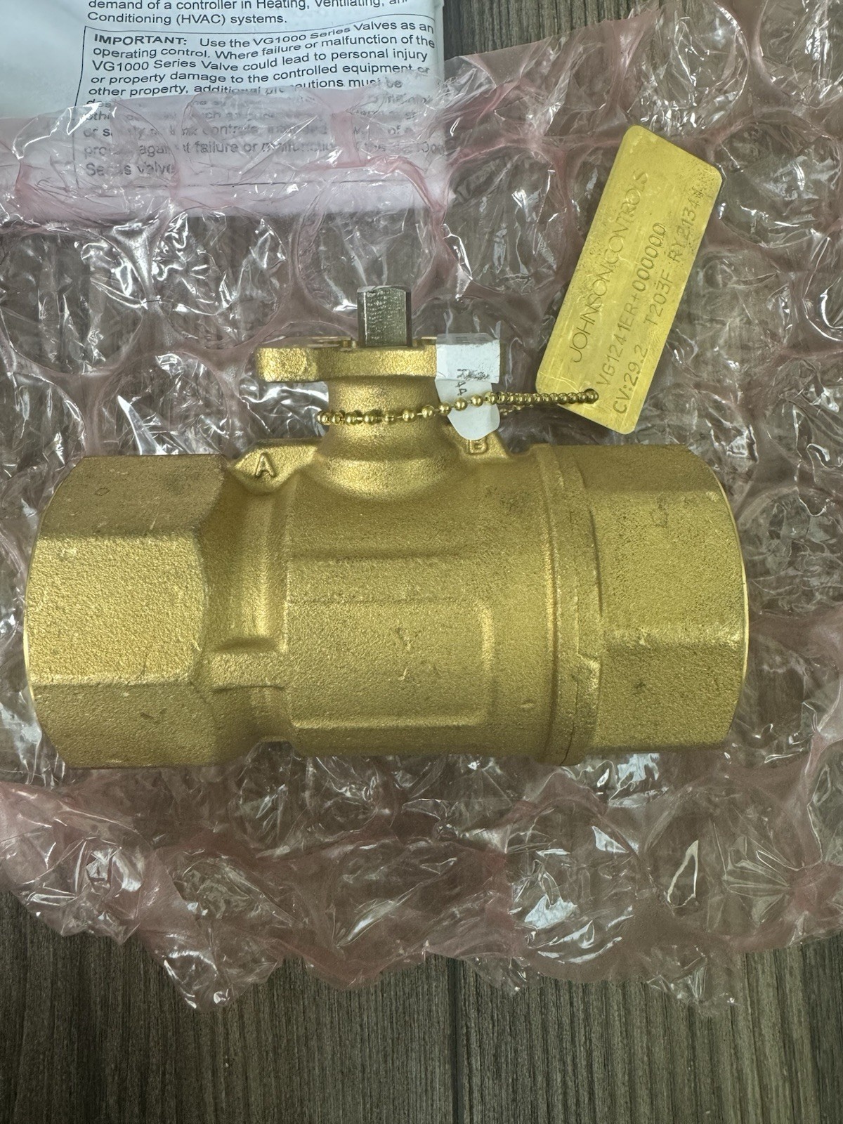 Johnson Controls VG1241ER 2 Way Ball Valve 1-1/2 in 29.2 Cv
