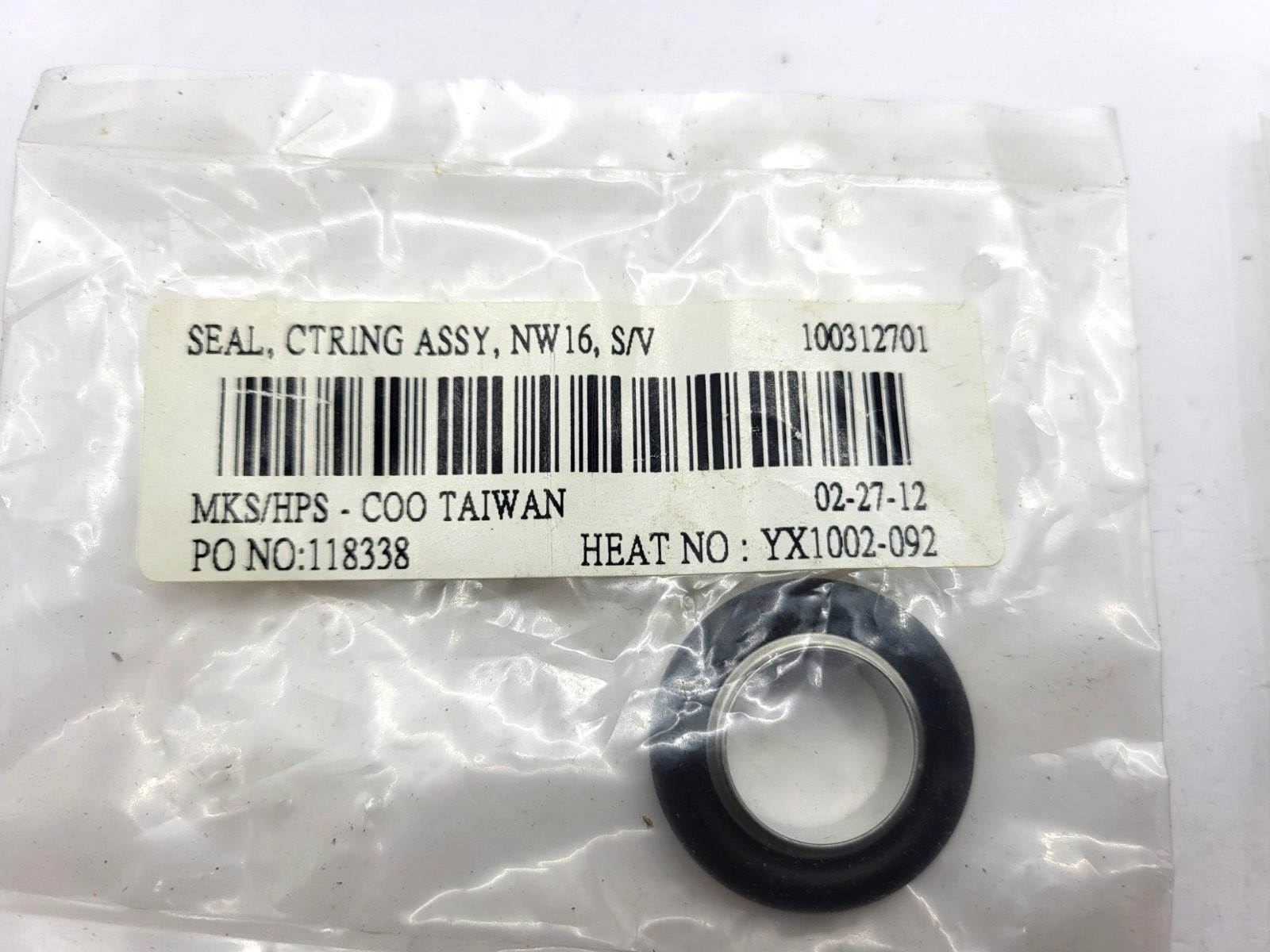 (PACK OF 3) MKS INSTRUMENTS SEAL CTRING ASSY NW16 S/V PN: 100312701, 0124G