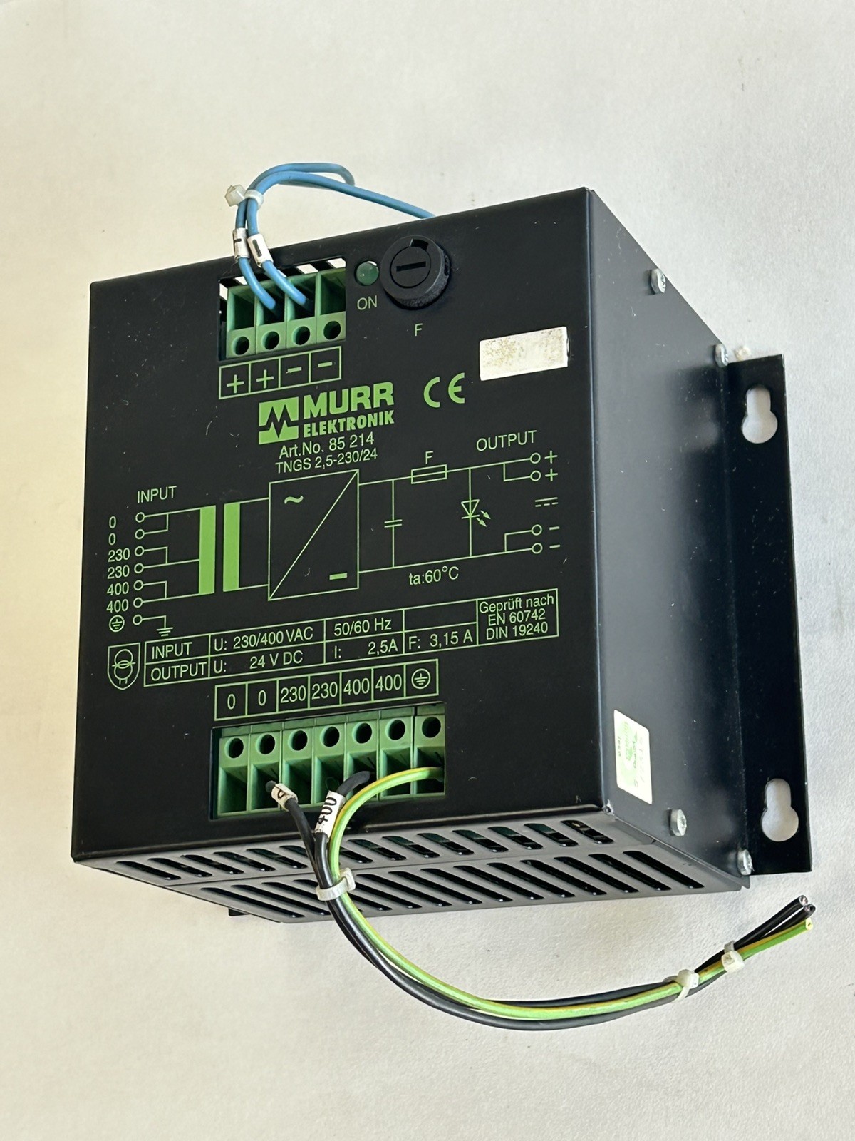 MURR ELEKTRONIK ART NO 85 214 TNGS 2,5-230/24 POWER SUPPLY