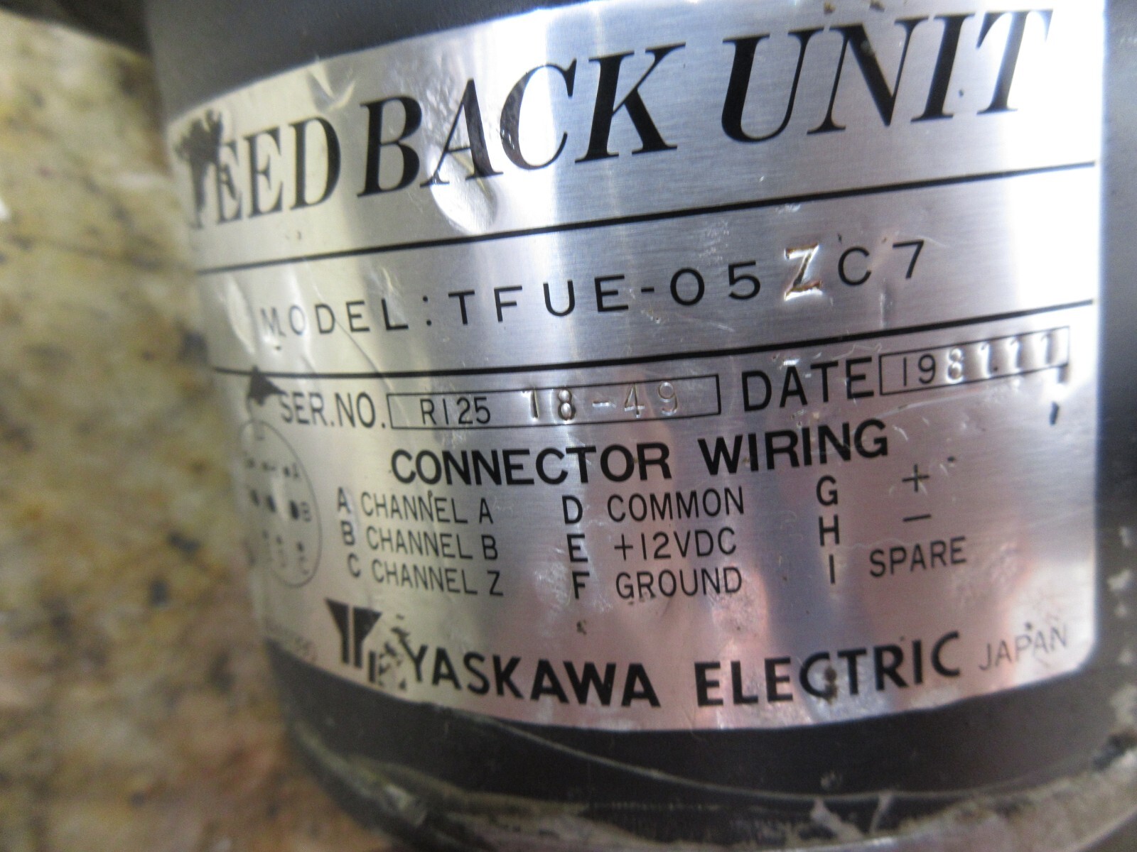 YASKAWA CUP MOTOR UGCMEM-04-MC55 157637-1 W/ TFUE-05ZC7 120 DAY WARRANTY