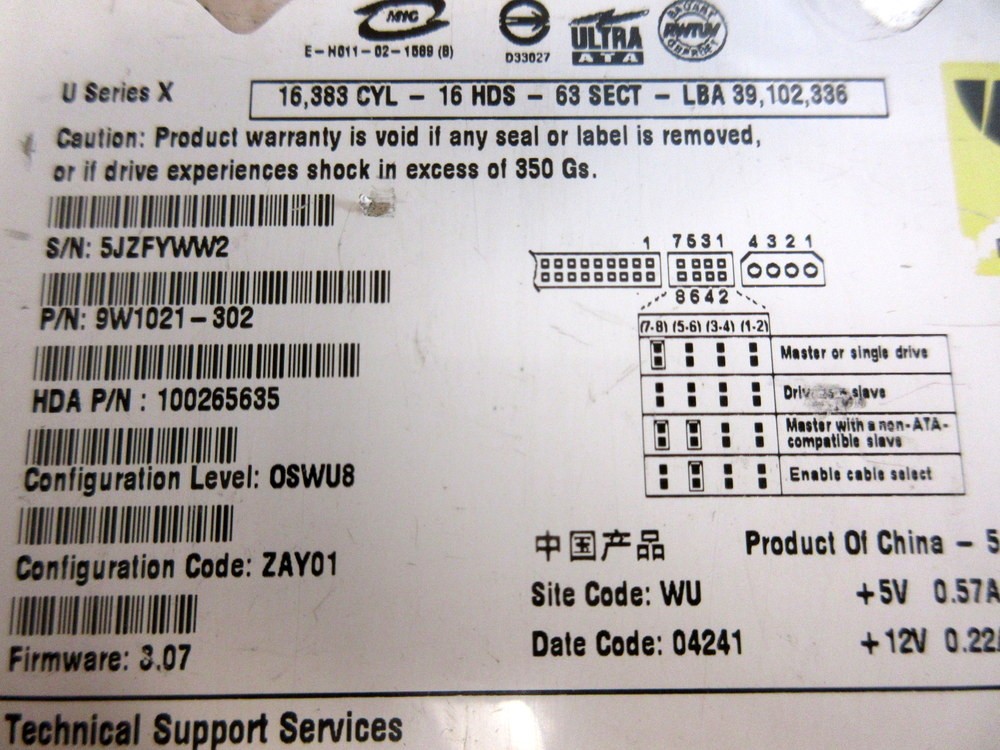 Seagate 9W1021-302 3.5″ HDD ST320014A Non-Refundable