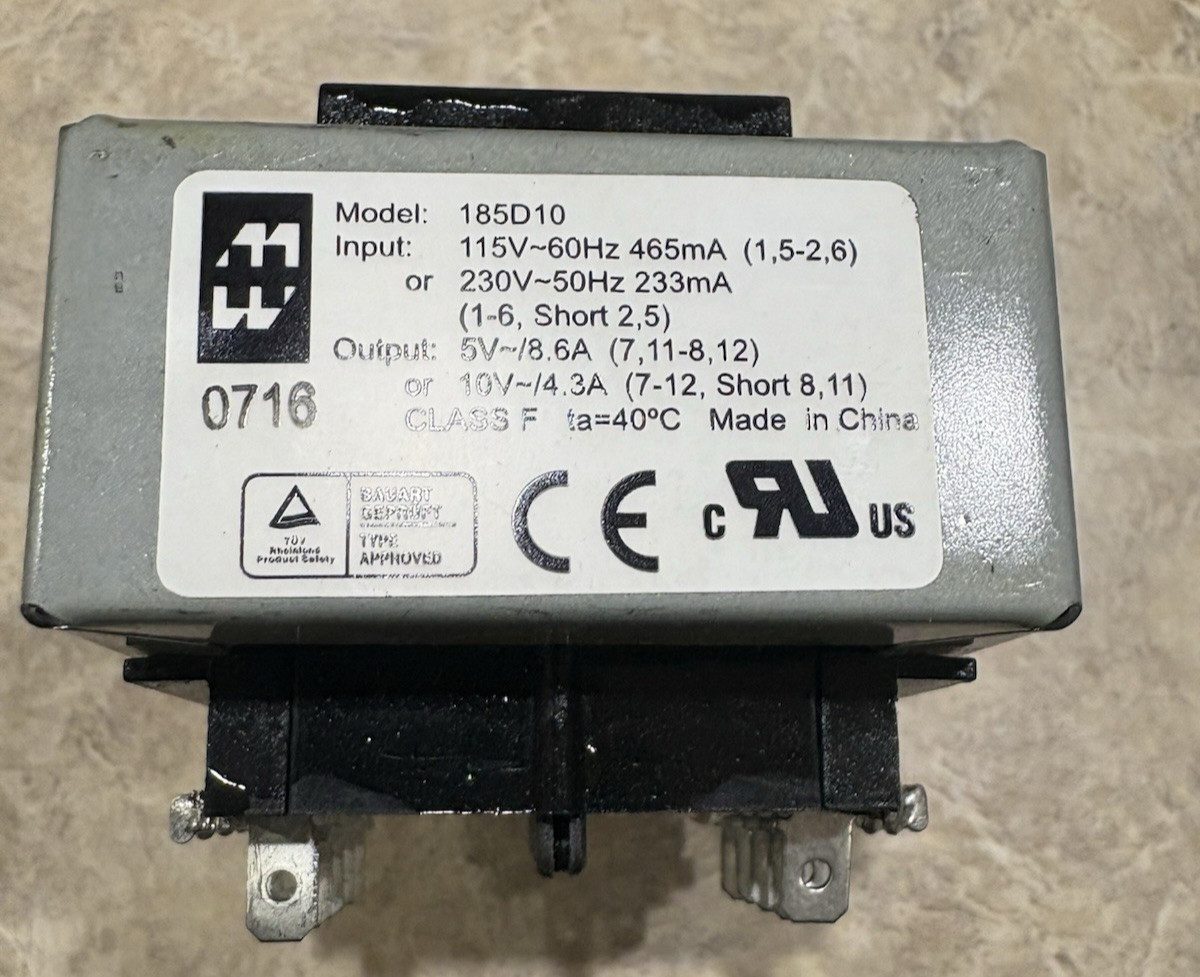 HAMMOND 185D10 Power Transformer 5V 8.6A / 10V 4.3A Dual Input 115/230V New!!!!!