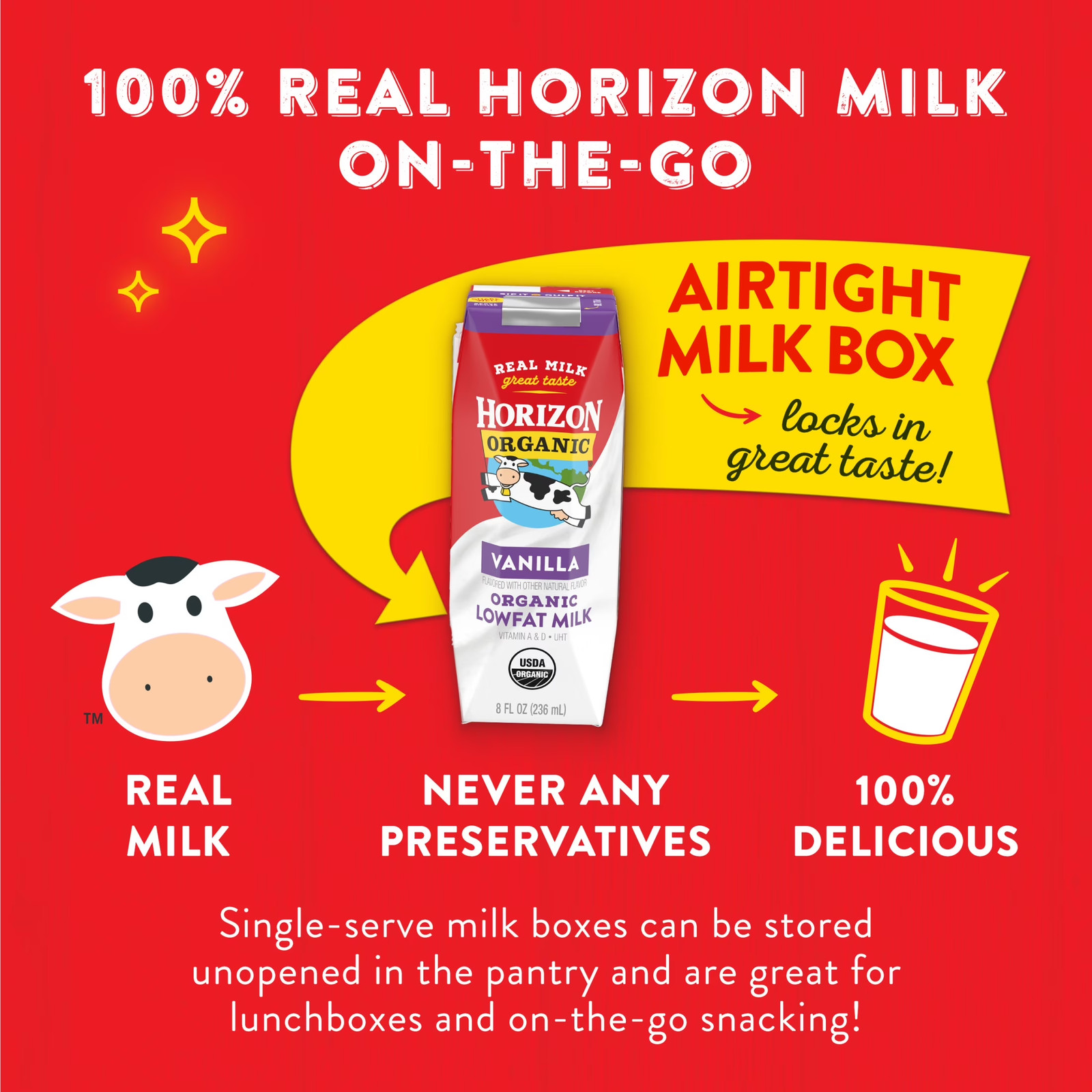 Shelf Stable 1% Lowfat Vanilla Milk Boxes, 8 Fl Oz, 12 Count