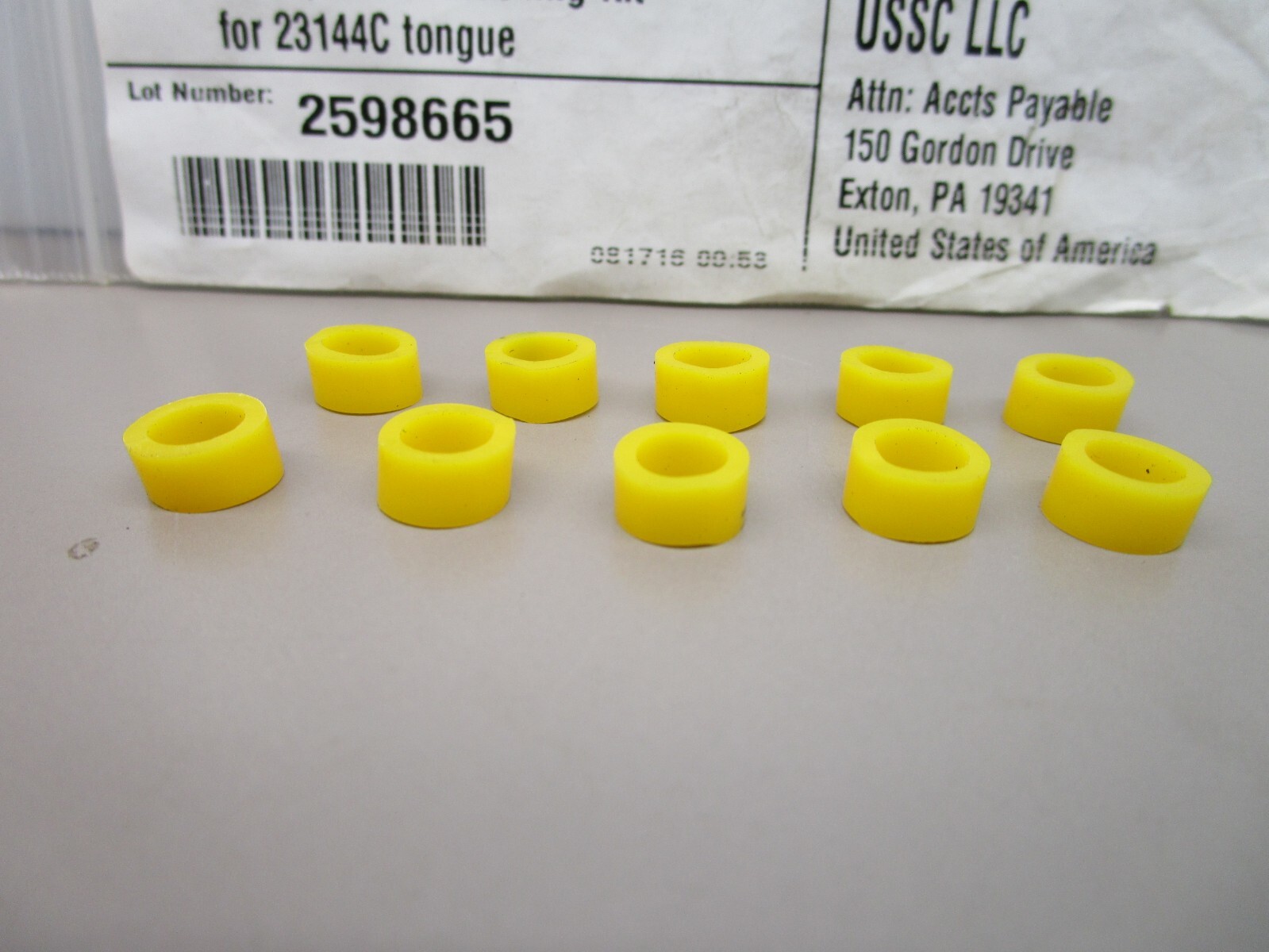 USSC 9904-000025-088 Yellow Bushing Kit for 23144C Seat Tongue U0240-25-088