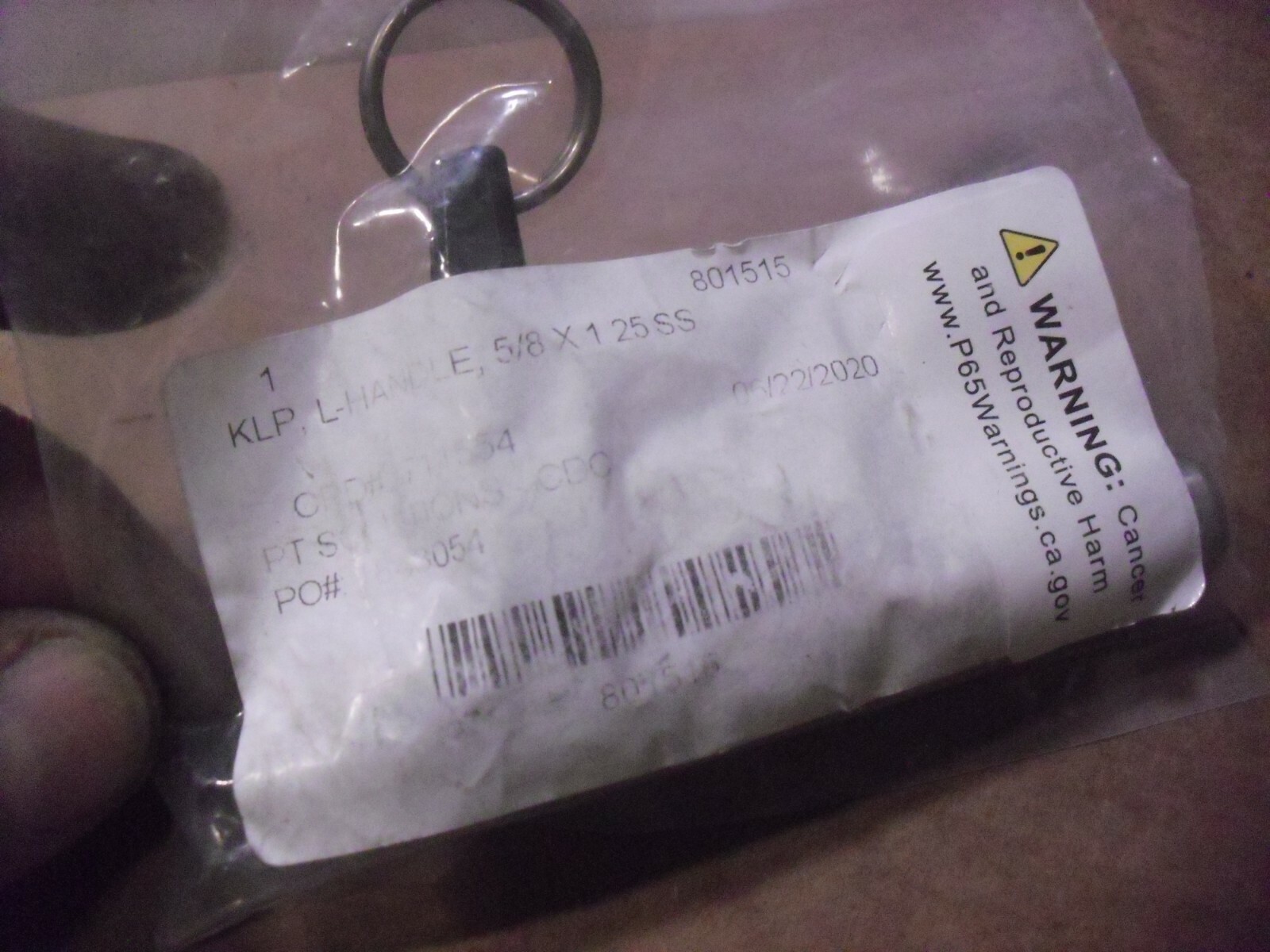 KLP 5/8 x 1.25 SS L-Handle # 8015115