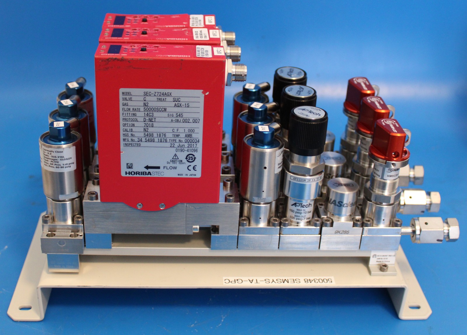Applied Materials AMAT Assembly Horiba Gas Mass Flow Controller Gas Panel