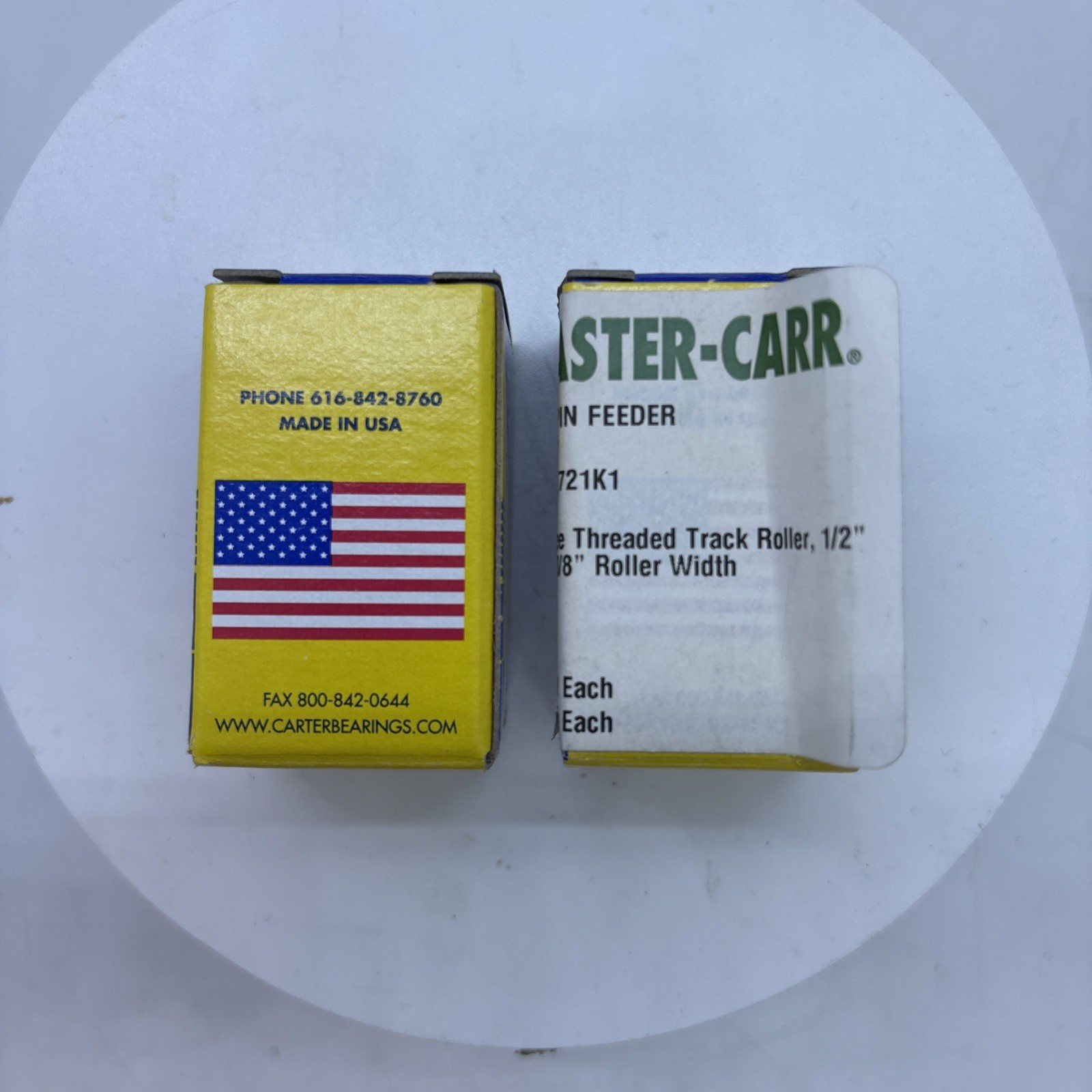 (2) McMaster Carr Free Threaded Track Roller 1/2″ dia. 3/8″ roller width
