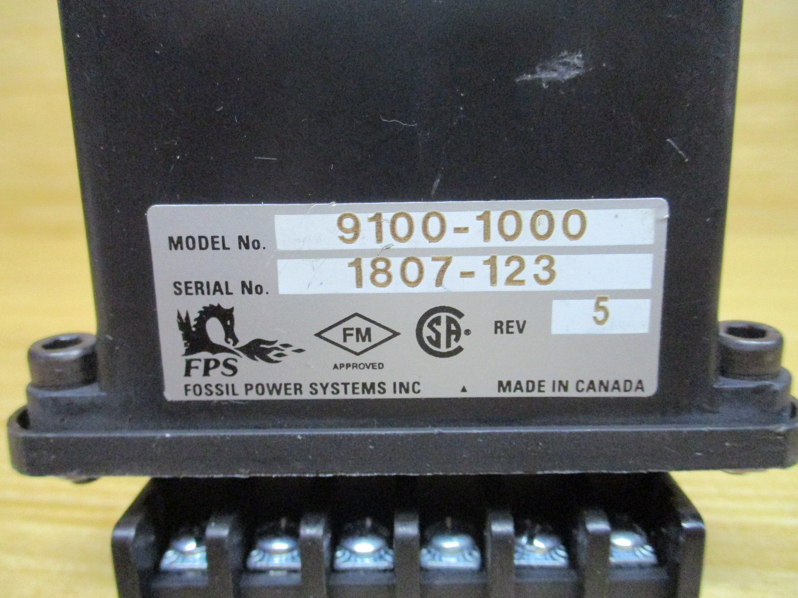 Fossil Power Systems 9100-1000 Pilot Flame Scanner Rev. 5