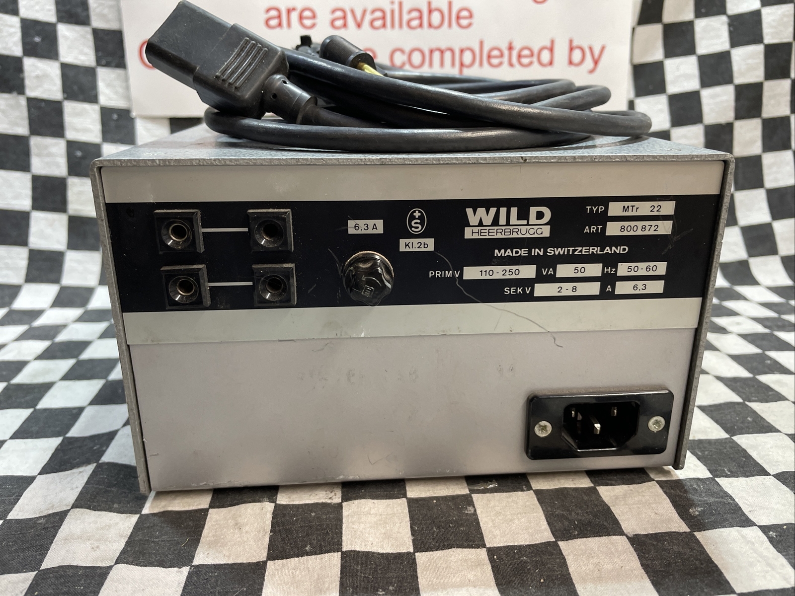 WILD HEERBRUGG MTr22, 800872, Power Supply, SHIPSAMEDAY