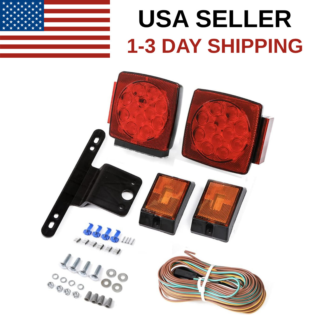 12V Led Trailer Light Kit Complete With Wiring Harness And Bracket