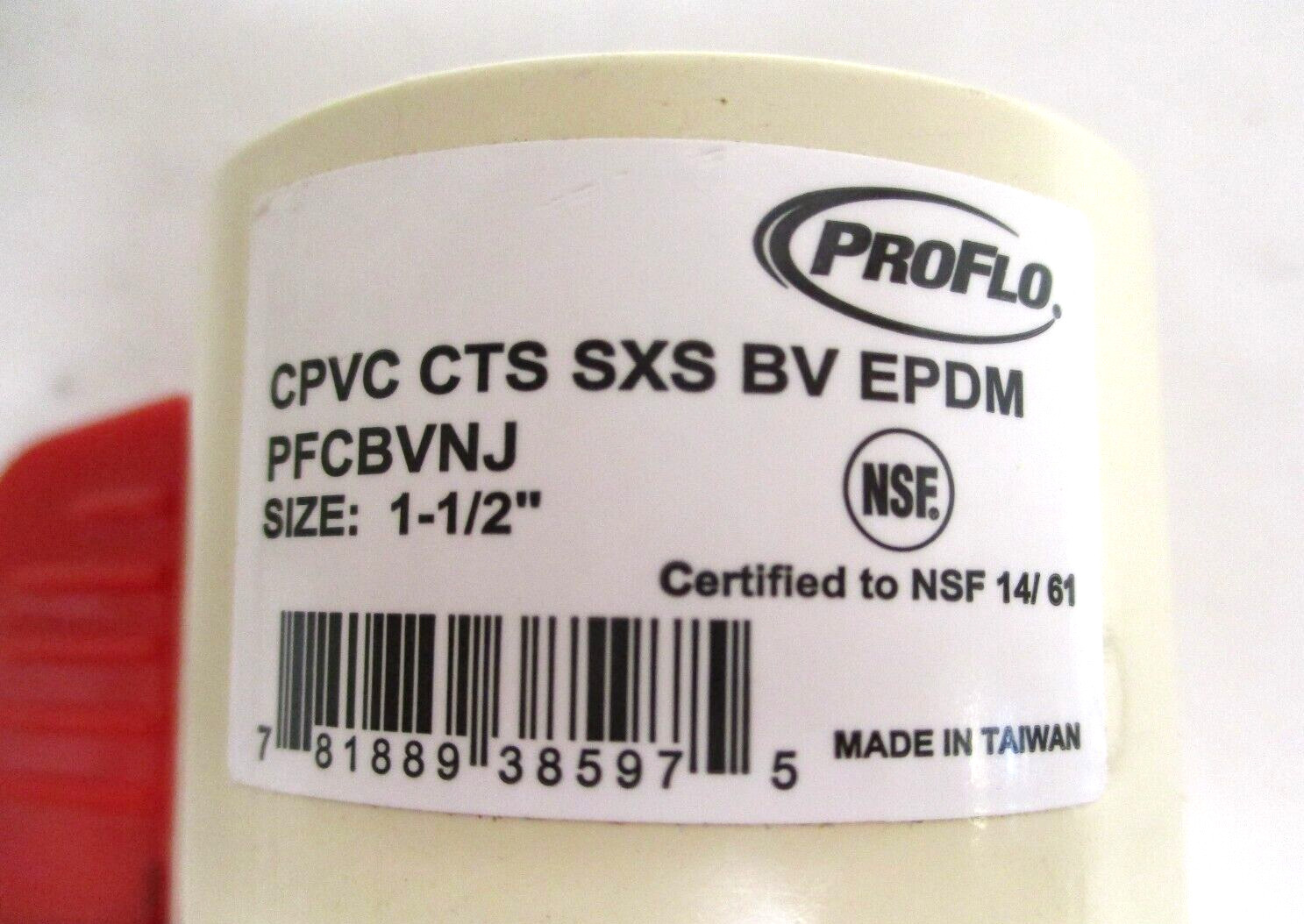 PROFLO , PFCBVNJ , 1-1/2″ SOCKET CPVC BALL VALVE , LOT OF 3 , SURPLUS