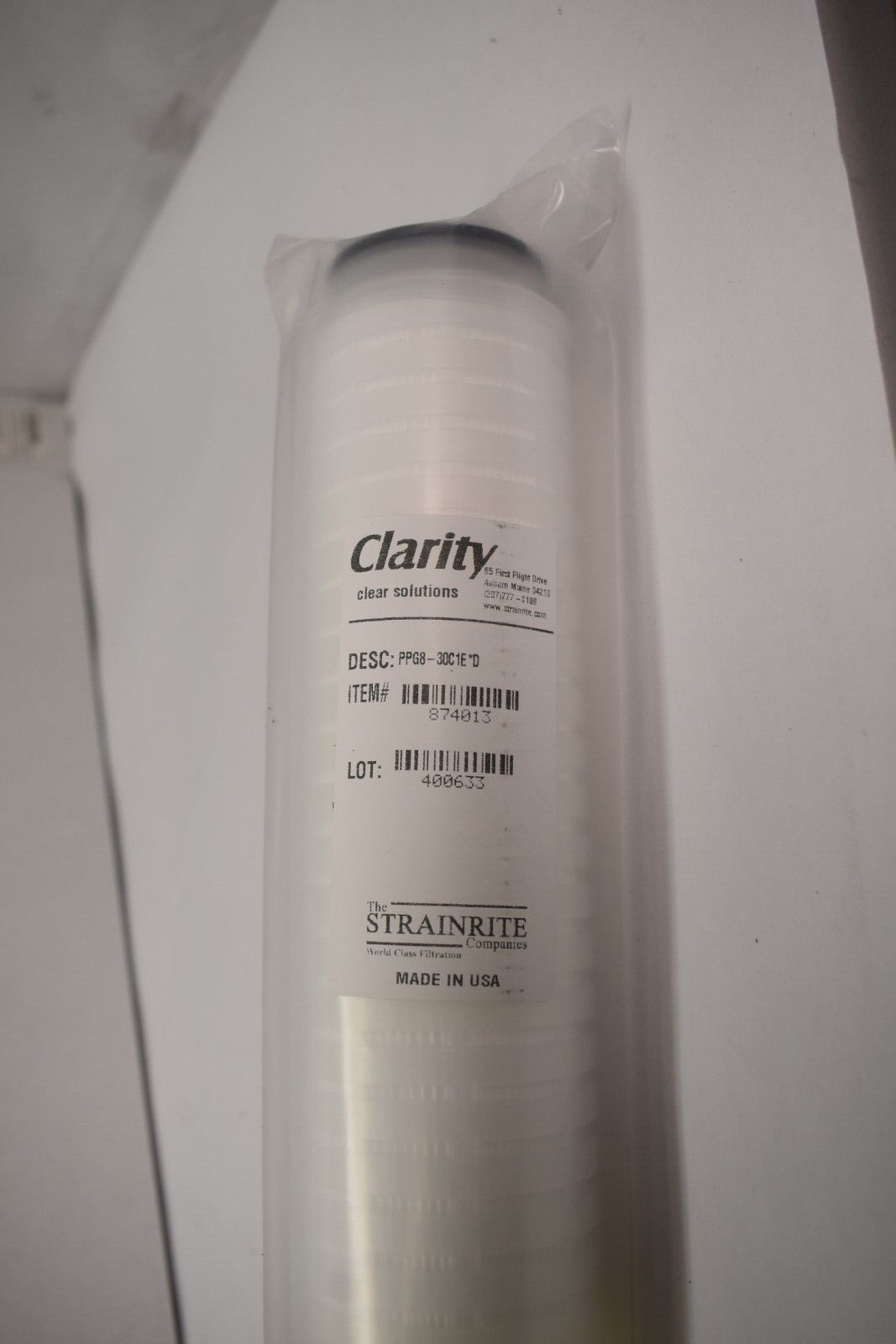 Strainrite Clarity Clear Solutions Replacement Filter PPG8-30C1E*D 874013 PPG8