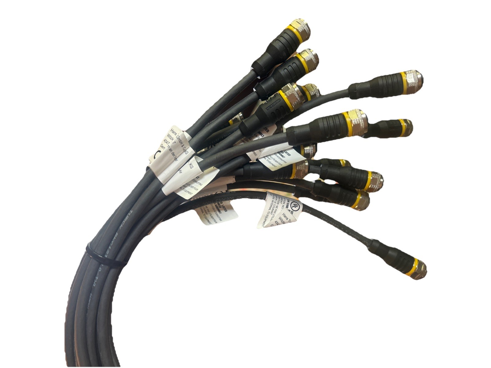 *QTY 16* TURCK RKC12T-10/TXL CYJV CABLE ASSY VARIED LENGTHS FROM 32” – 296”. 1C