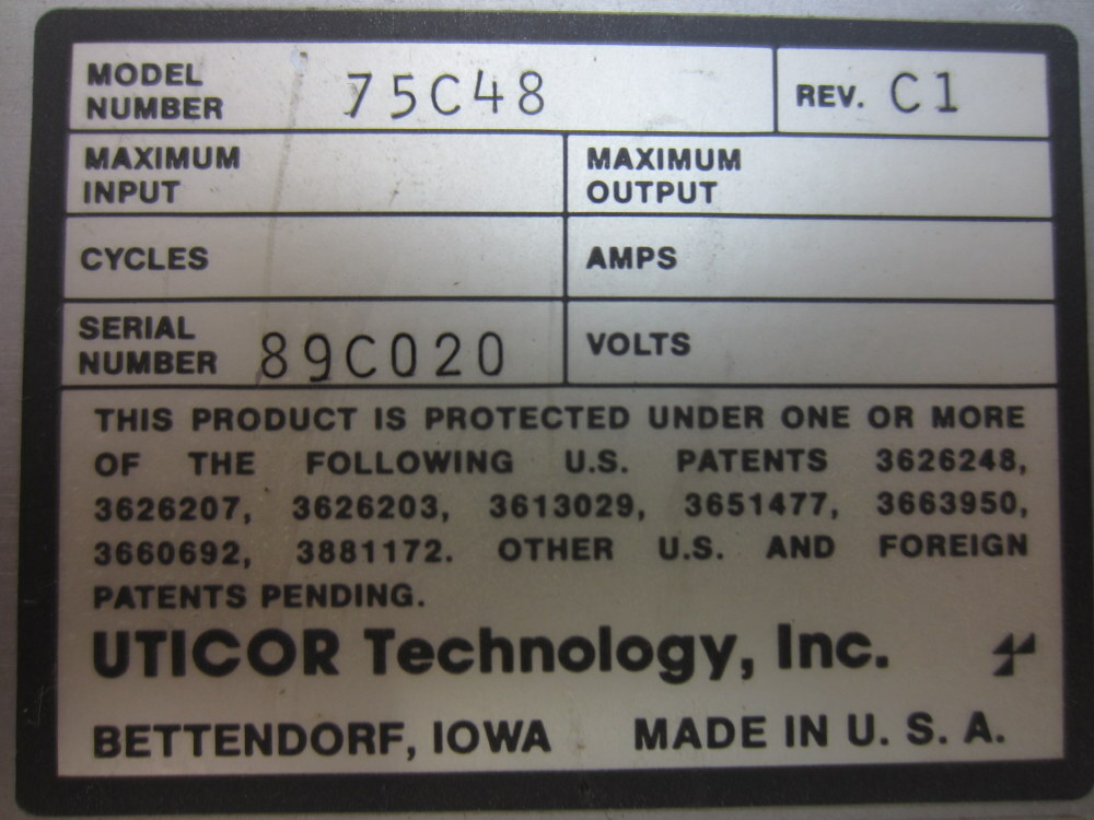 Uticor 75C48 8-Slot Chassis Rack (Pack of 3)