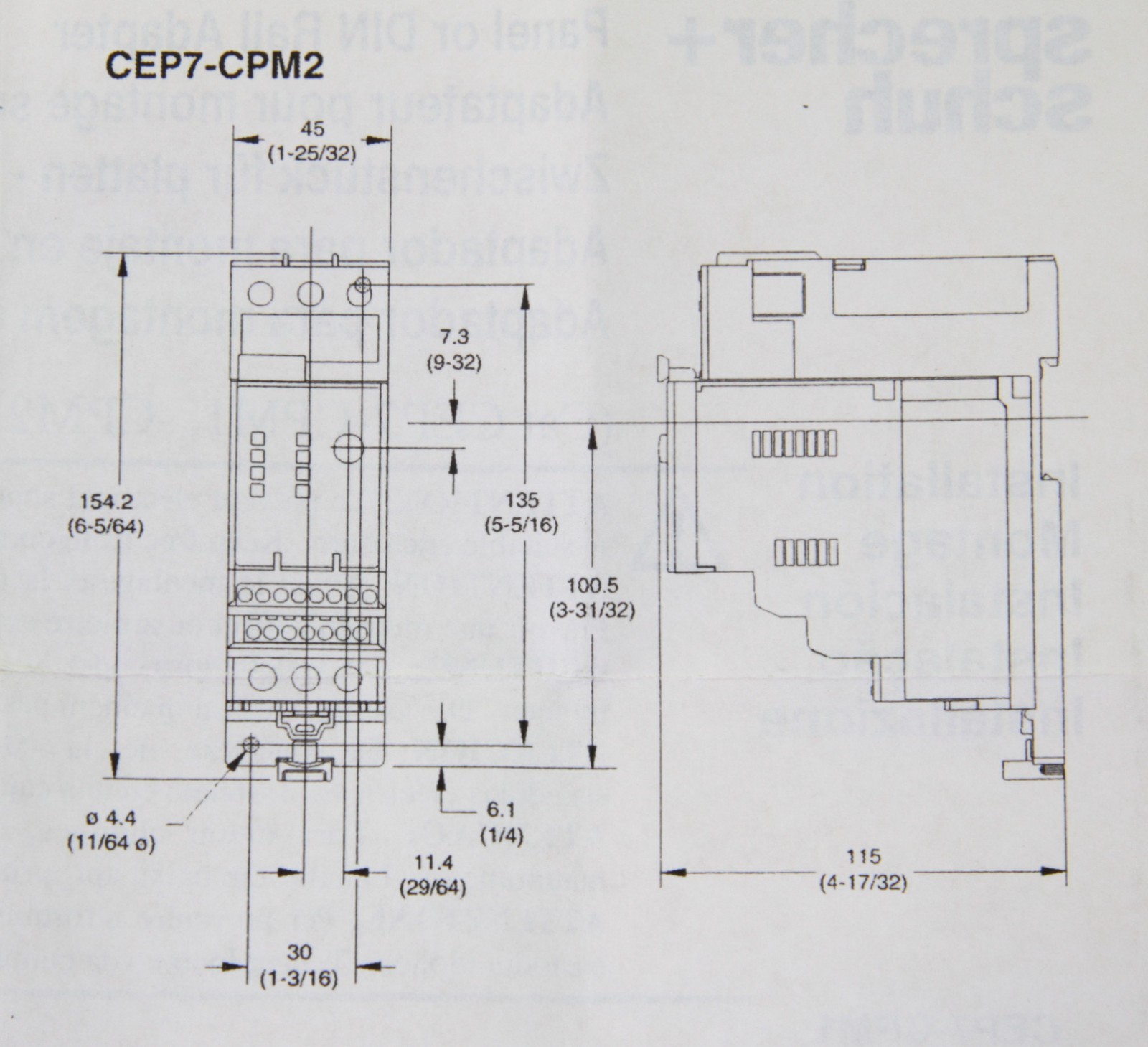 Sprecher + Schuh CEP7-CPM2 Panel Mount Adaptor , Din Rail (Pack of 2)